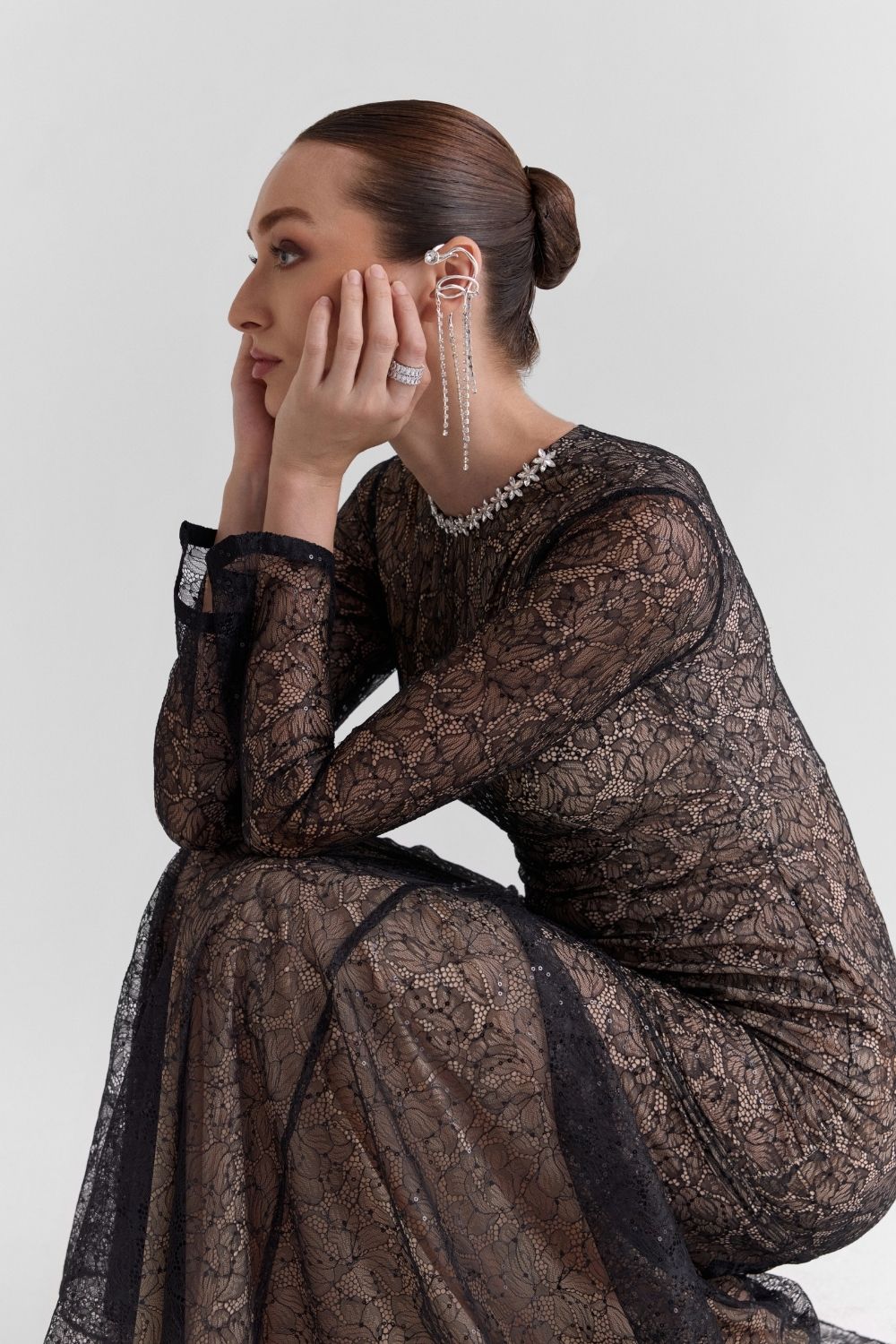 Elara Lace Maxi Dress