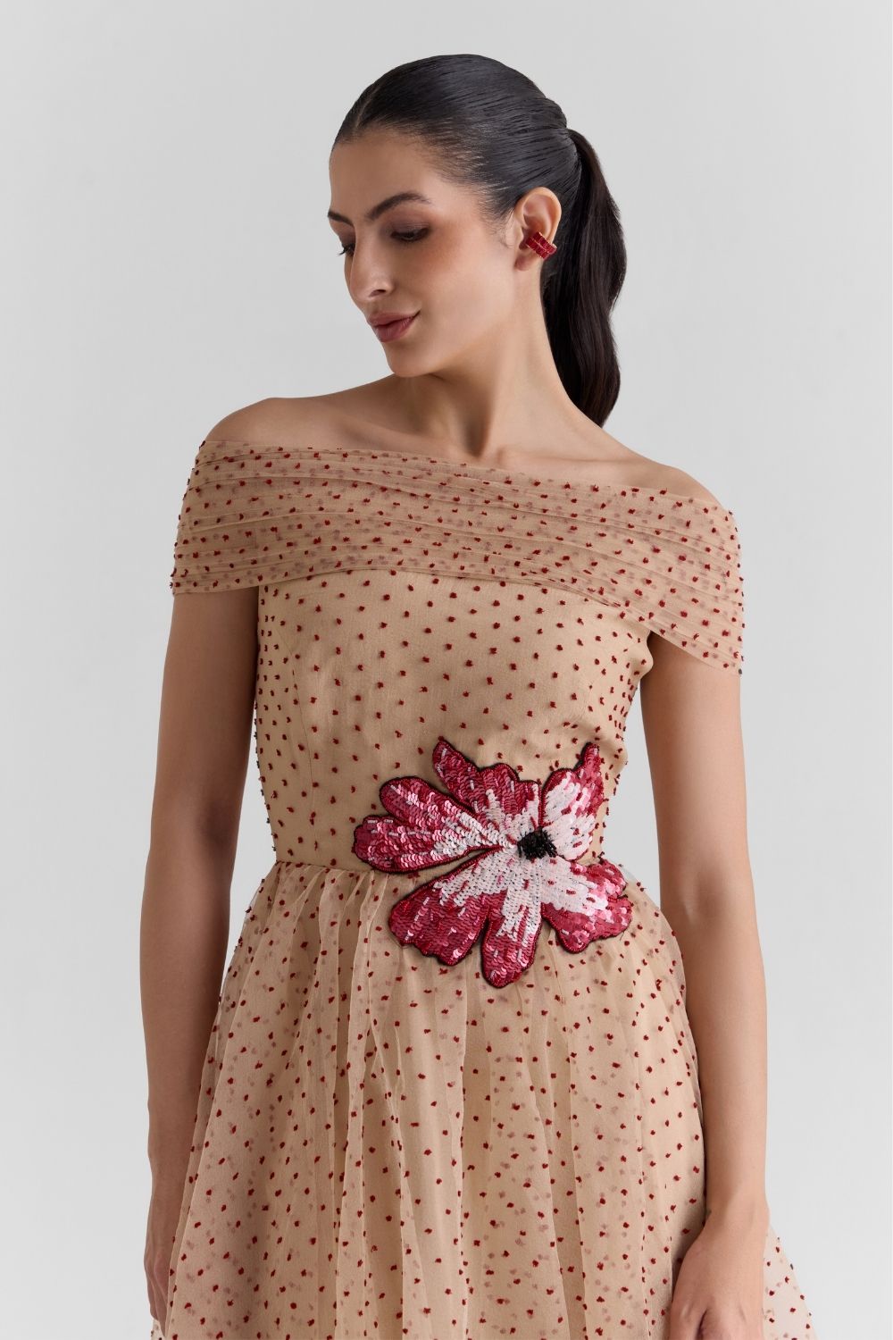 Floria Tulle Embroidered Maxi Dress