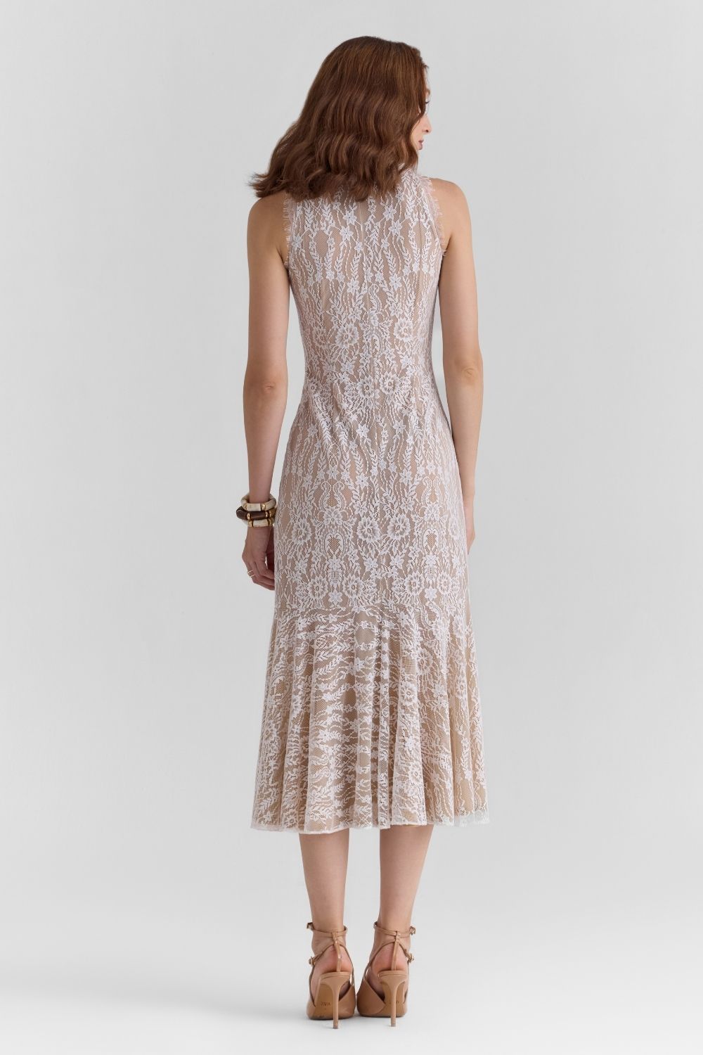 Haze White Lace Midi Dress