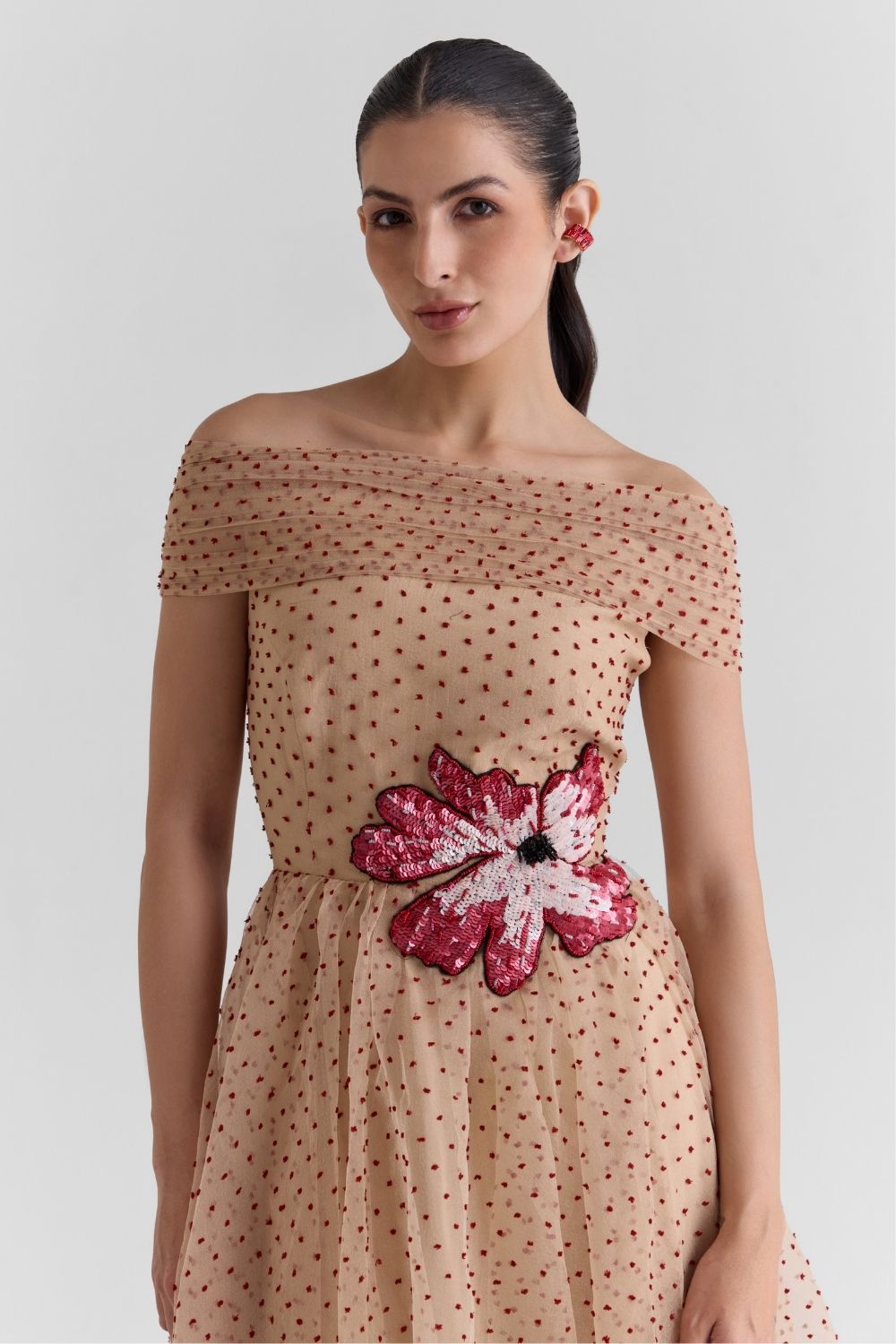 Floria Tulle Embroidered Maxi Dress