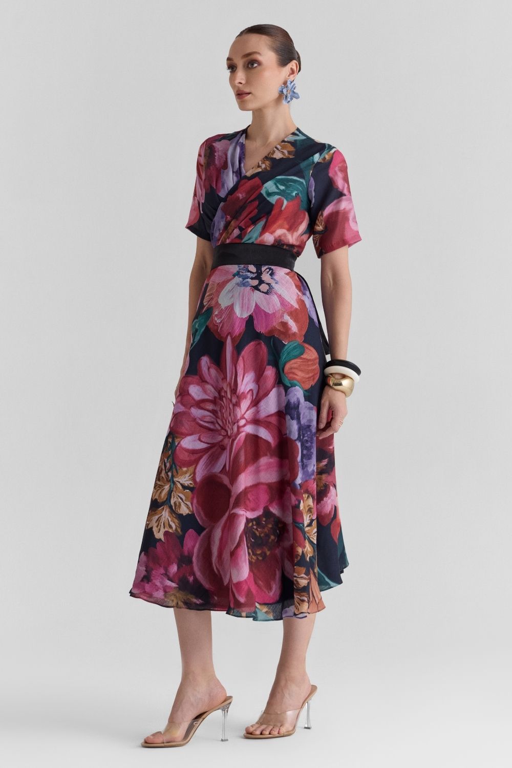 Flutter Print Midi Dress