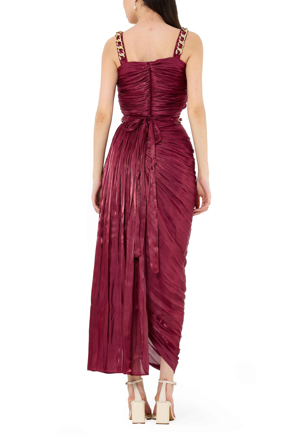 Ruched Asymmetrical Silk Sleeveless Bardot Dress With Sweetheart Neckline