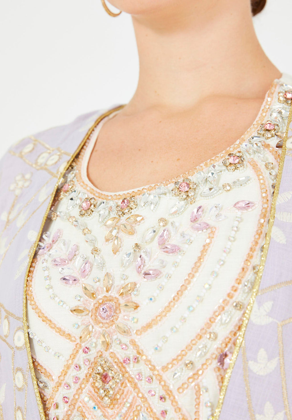 Gold Accent Embroidered Bisht & Dress Set