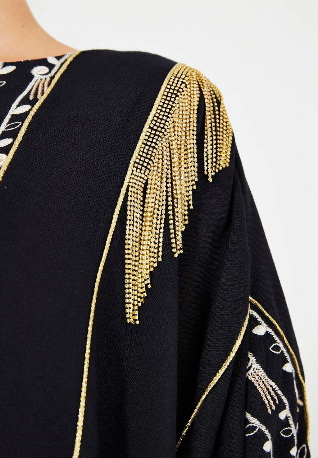 Majestic Embroidered Gold Accent Jalabiya