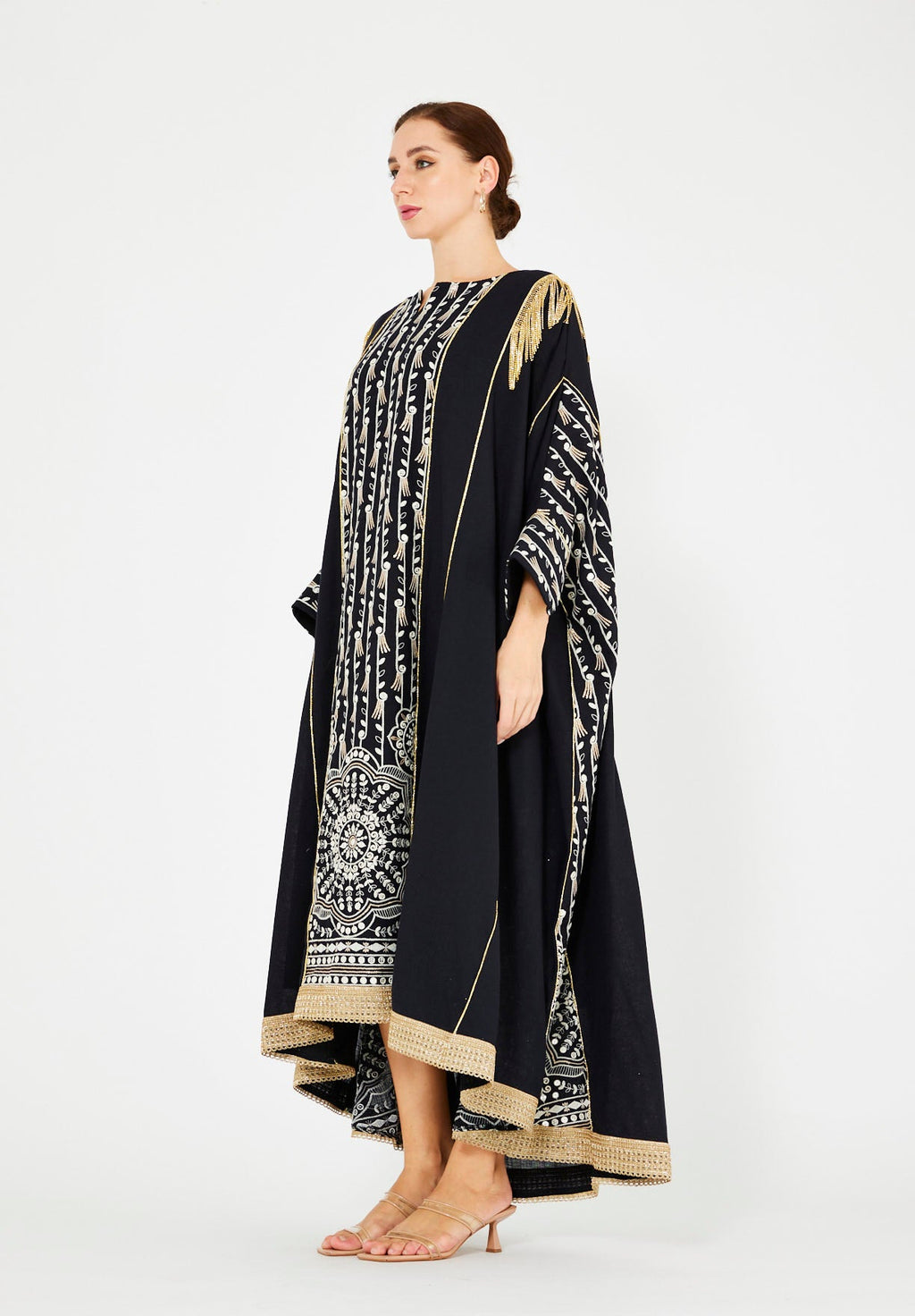 Majestic Embroidered Gold Accent Jalabiya