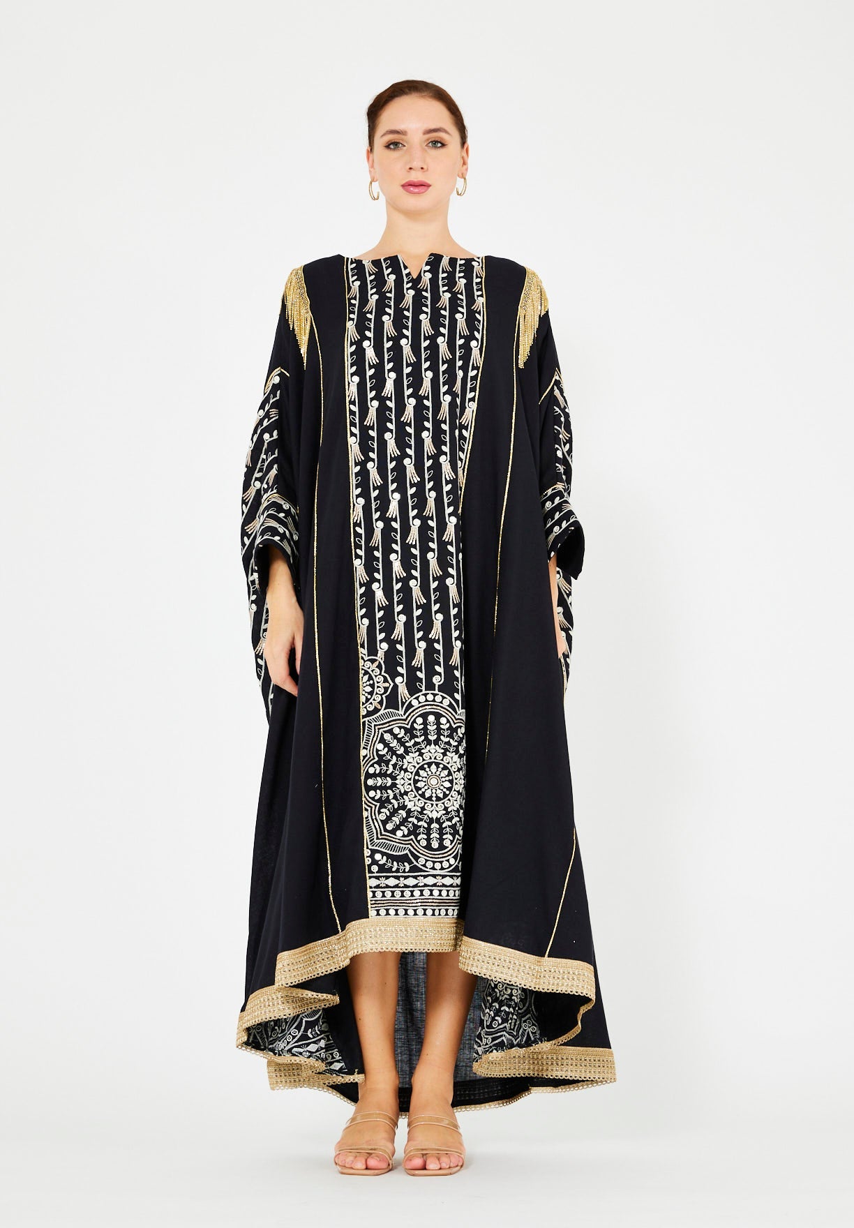 Majestic Embroidered Gold Accent Jalabiya