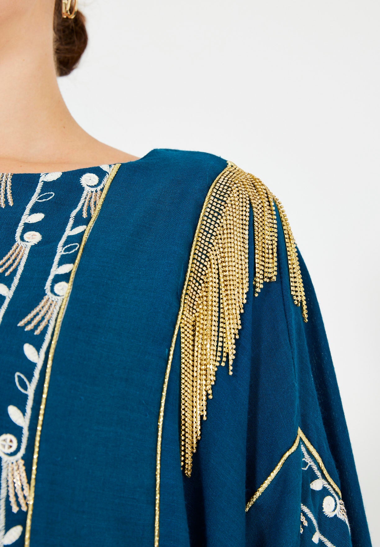 Majestic Embroidered Gold Accent Jalabiya