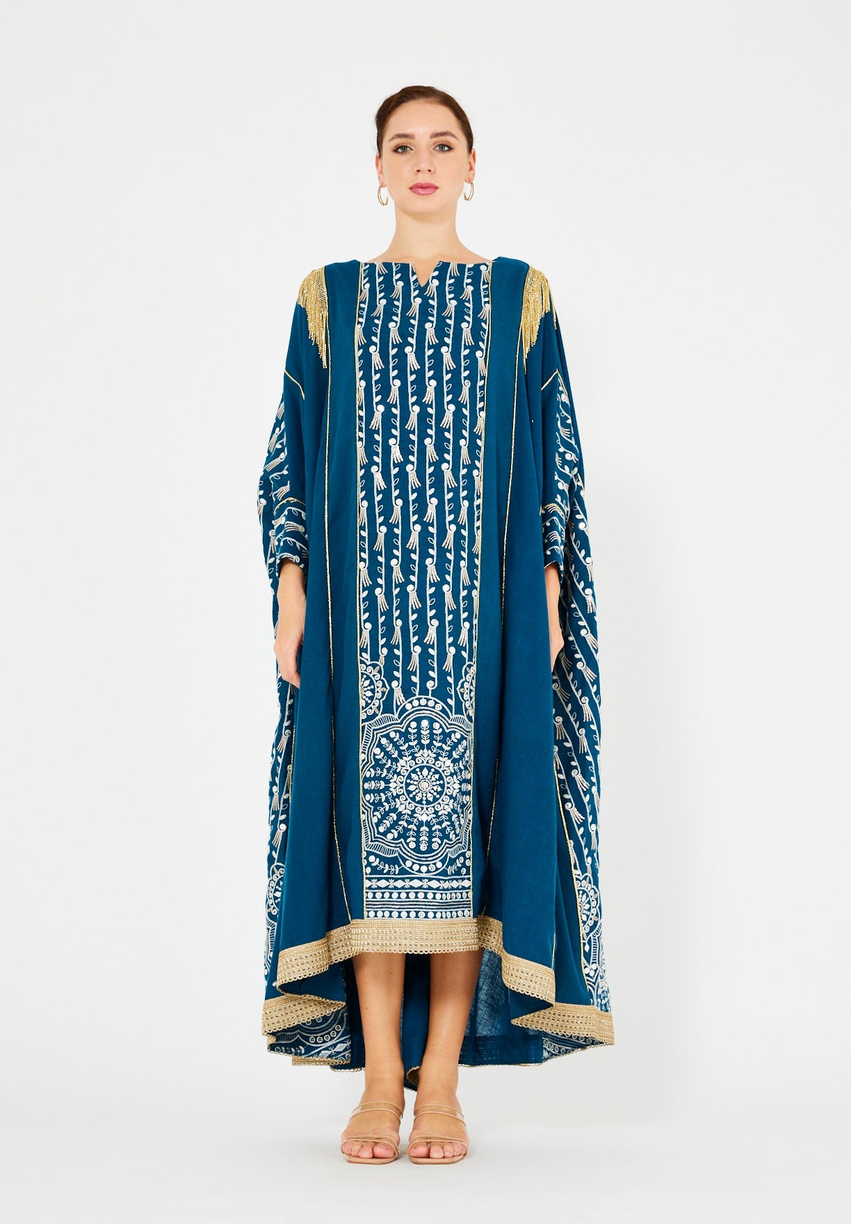 Majestic Embroidered Gold Accent Jalabiya