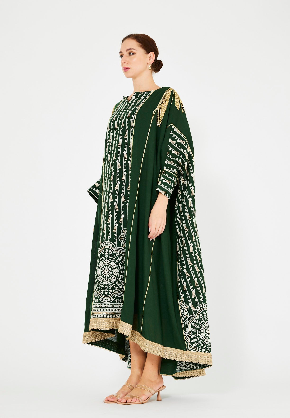 Majestic Embroidered Gold Accent Jalabiya