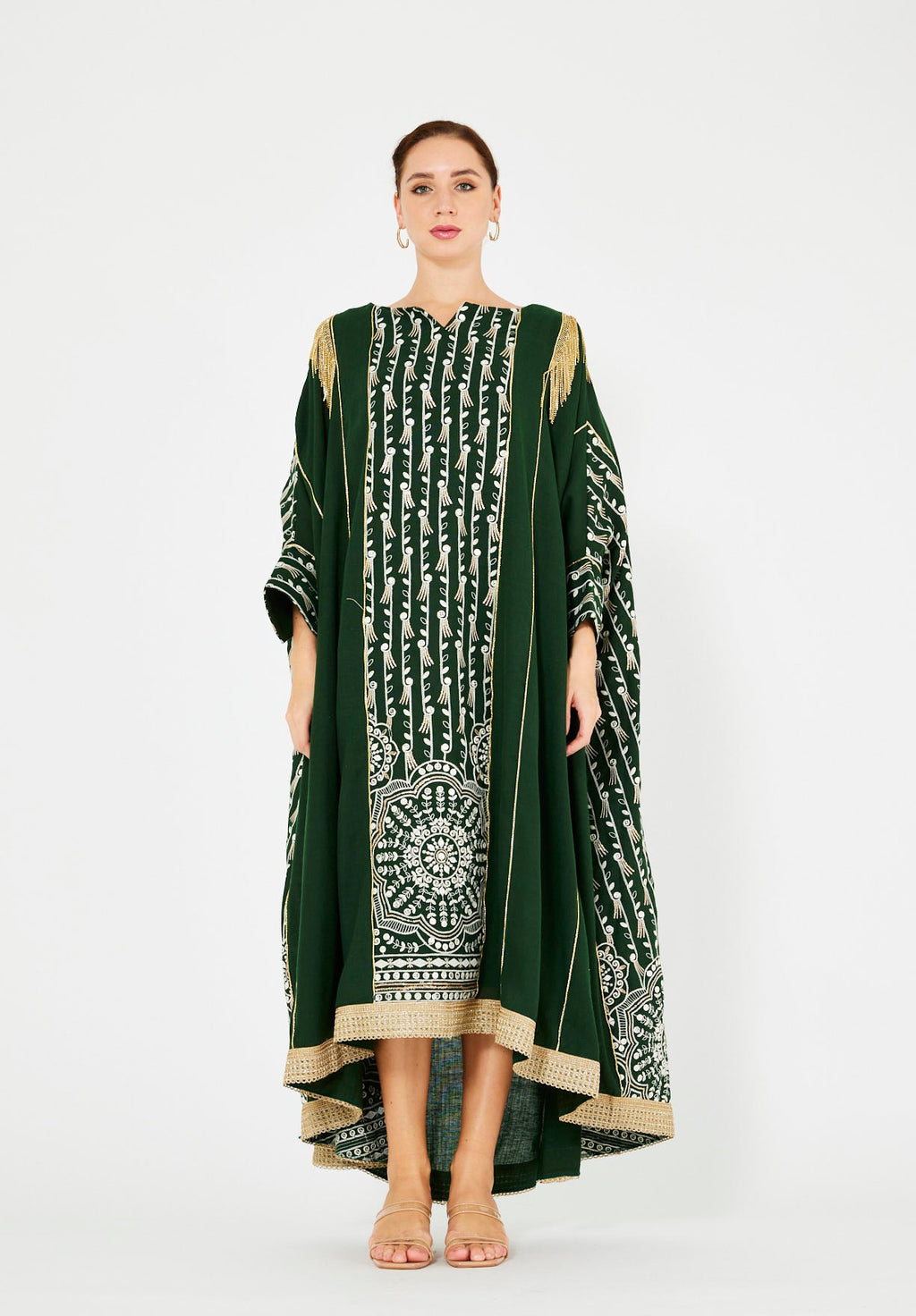 Majestic Embroidered Gold Accent Jalabiya