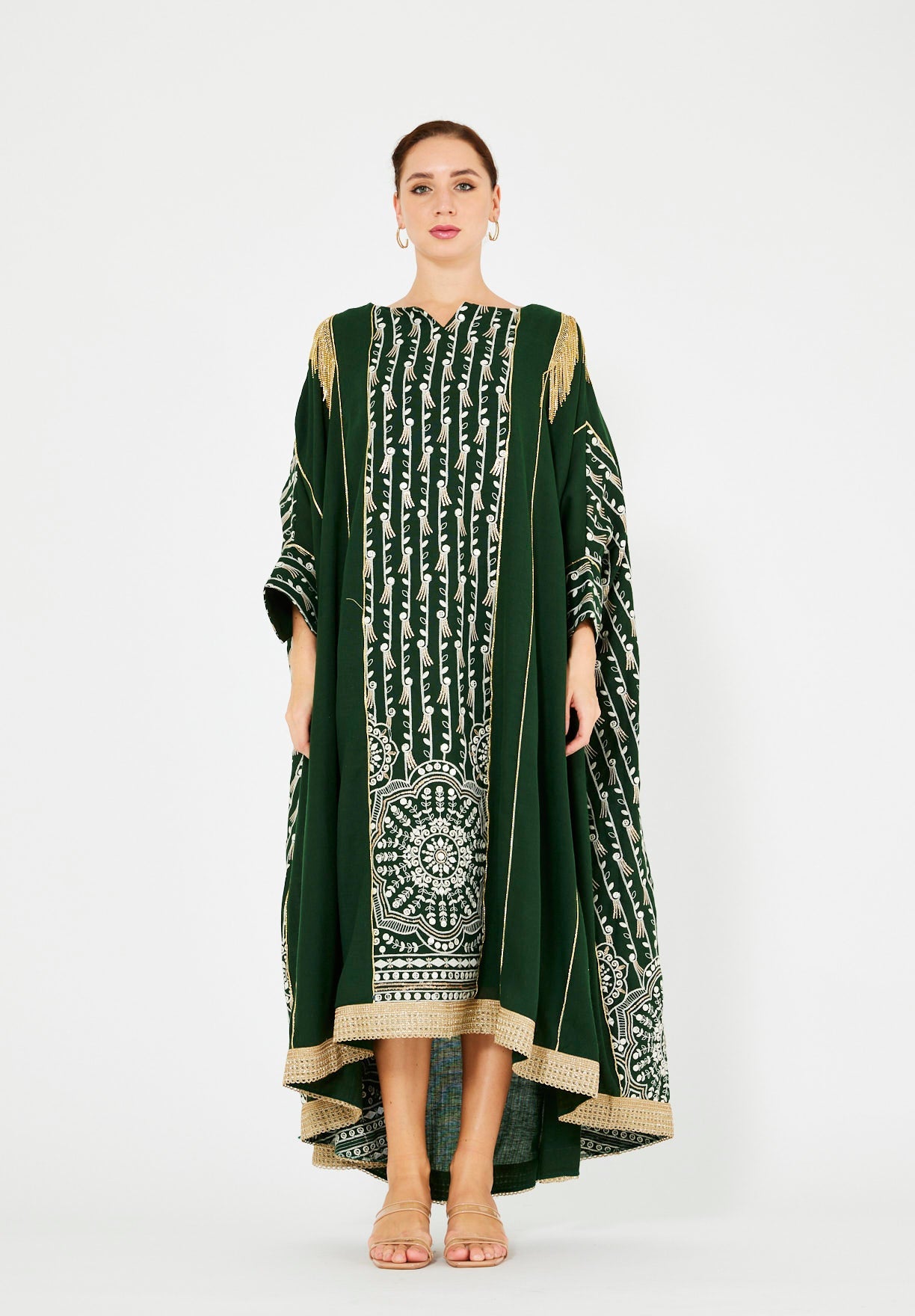 Majestic Embroidered Gold Accent Jalabiya