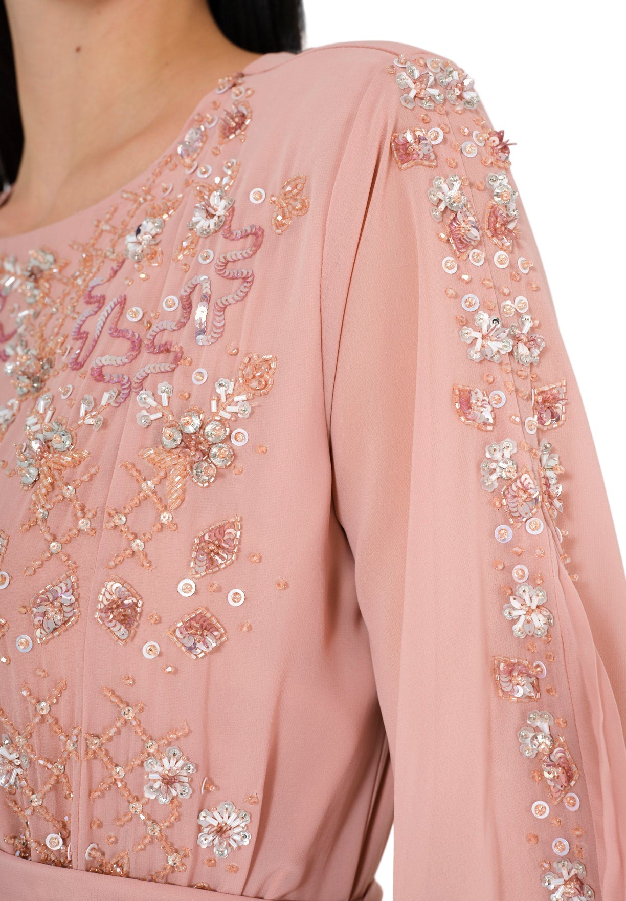 Blush Bloom Embellished Gown