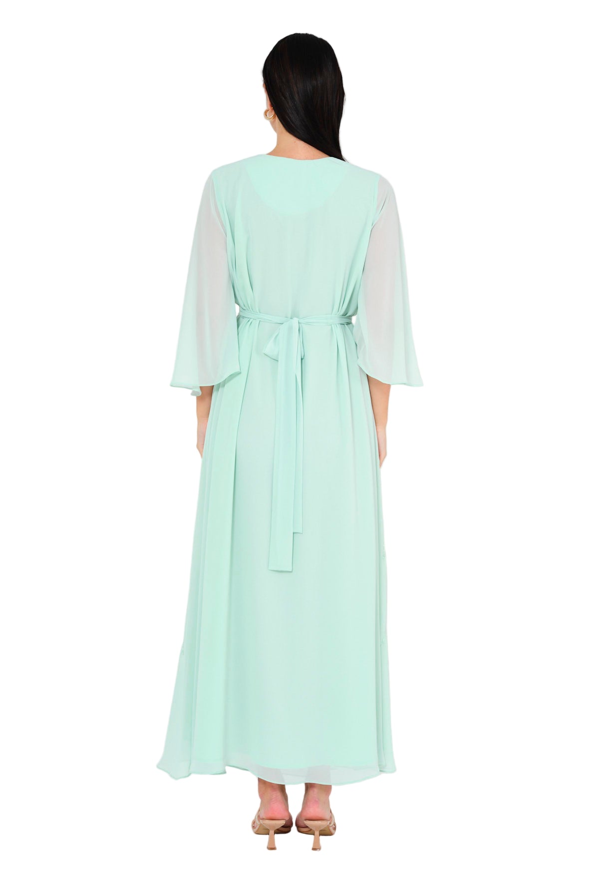 Gracefully Embellished Flowing Gown