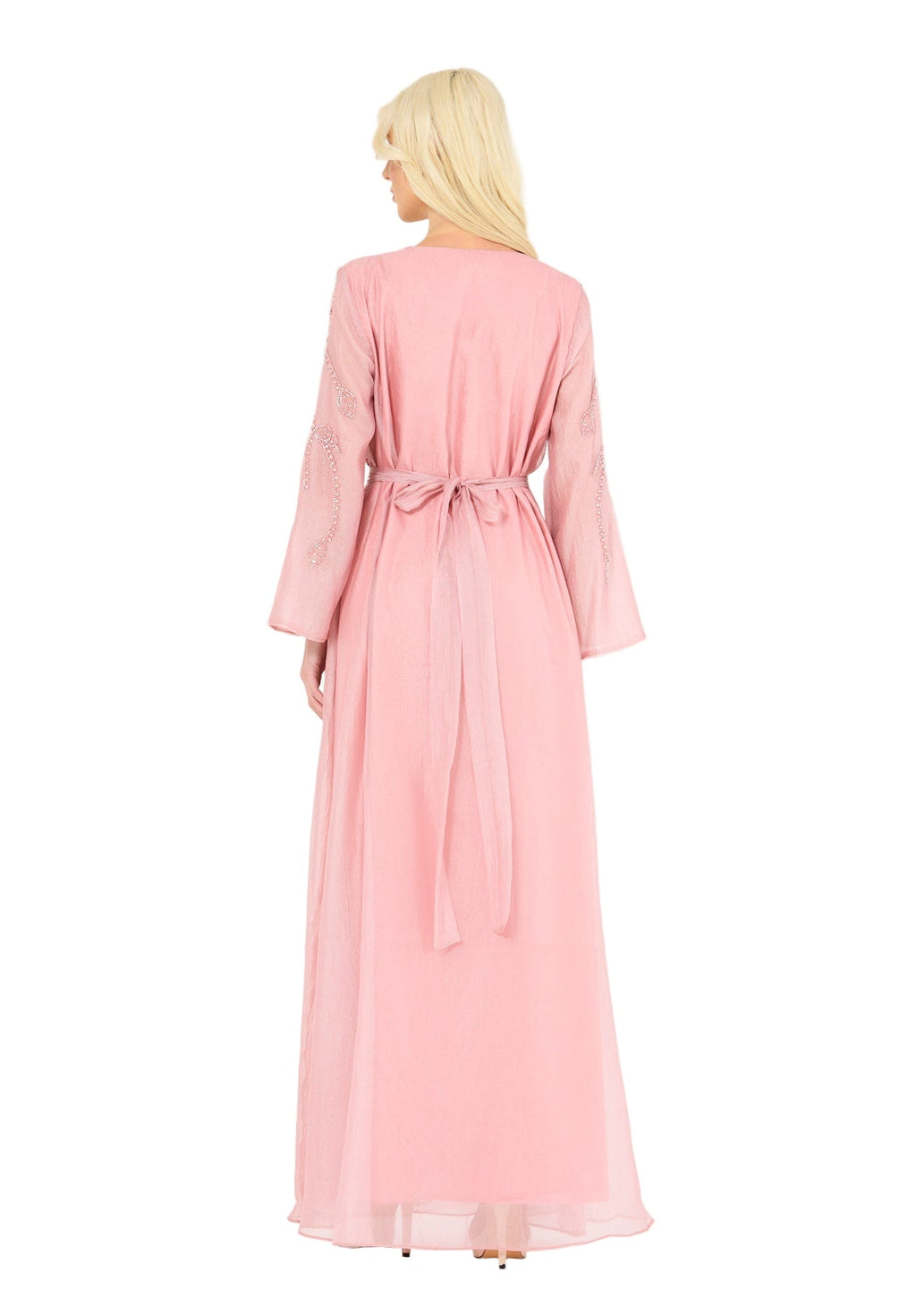 Abstract Pattern Embellished Flare Gown