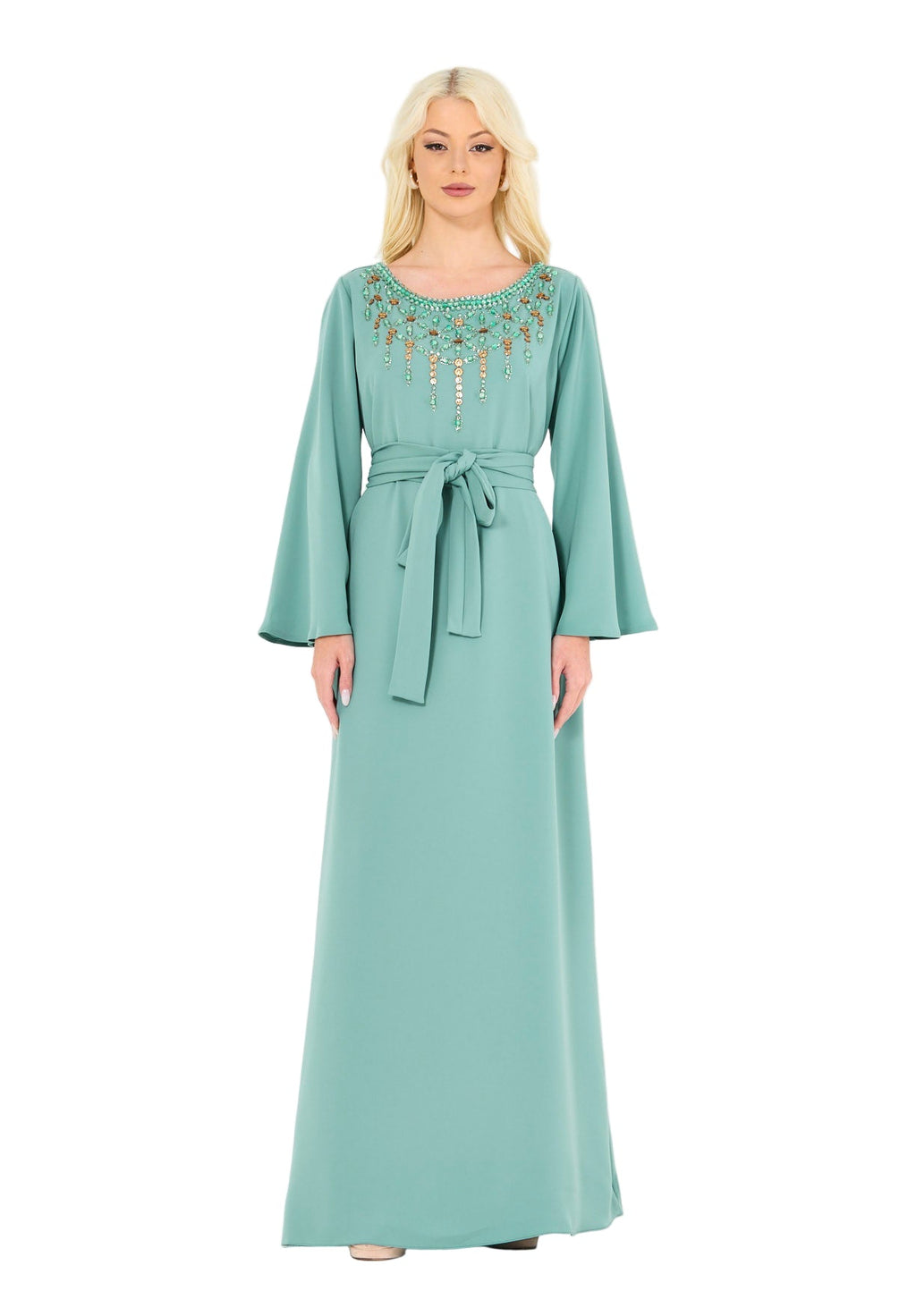 Glimmering Stone & Beads Embellished Gown