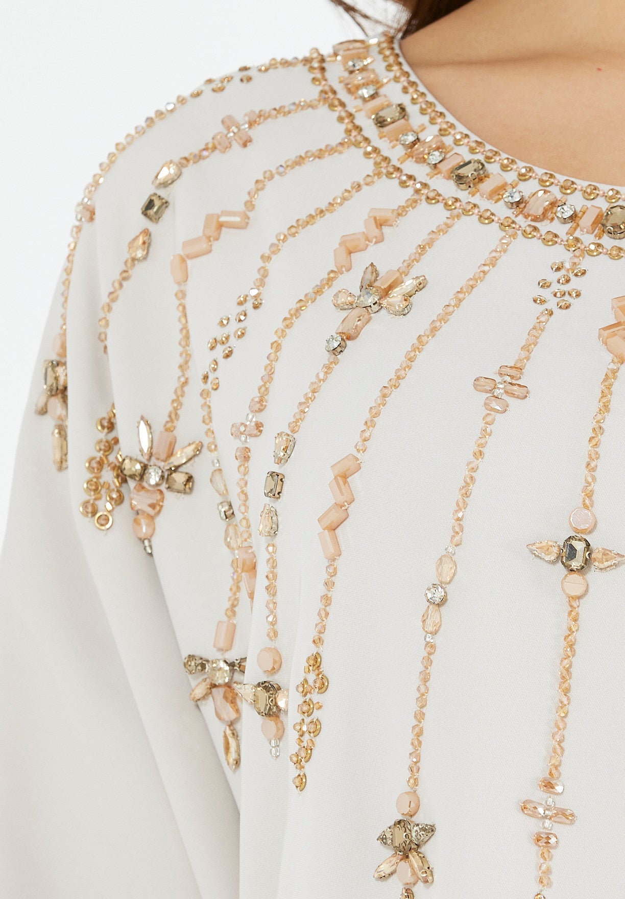 Cascading Vertical Motif Embellished Jalabiya