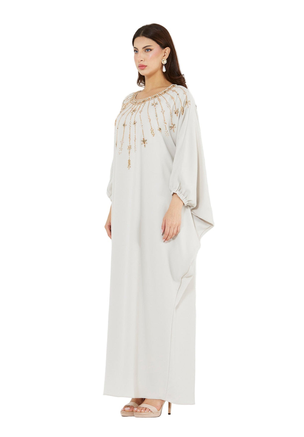 Cascading Vertical Motif Embellished Jalabiya
