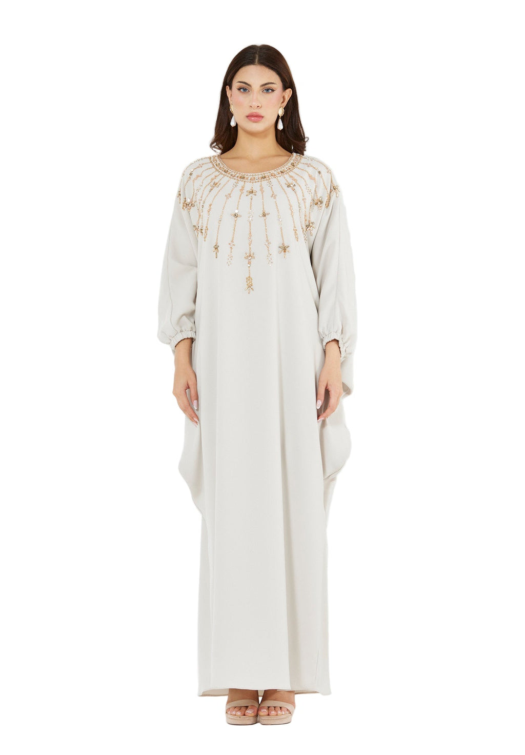Cascading Vertical Motif Embellished Jalabiya