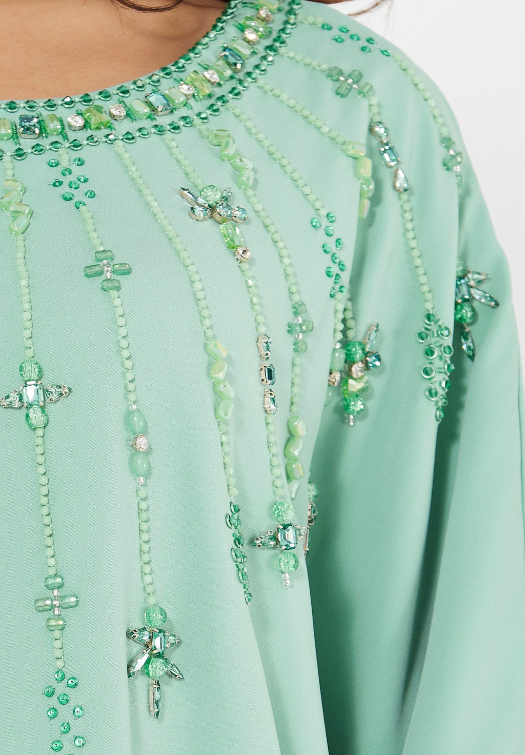 Cascading Vertical Motif Embellished Jalabiya