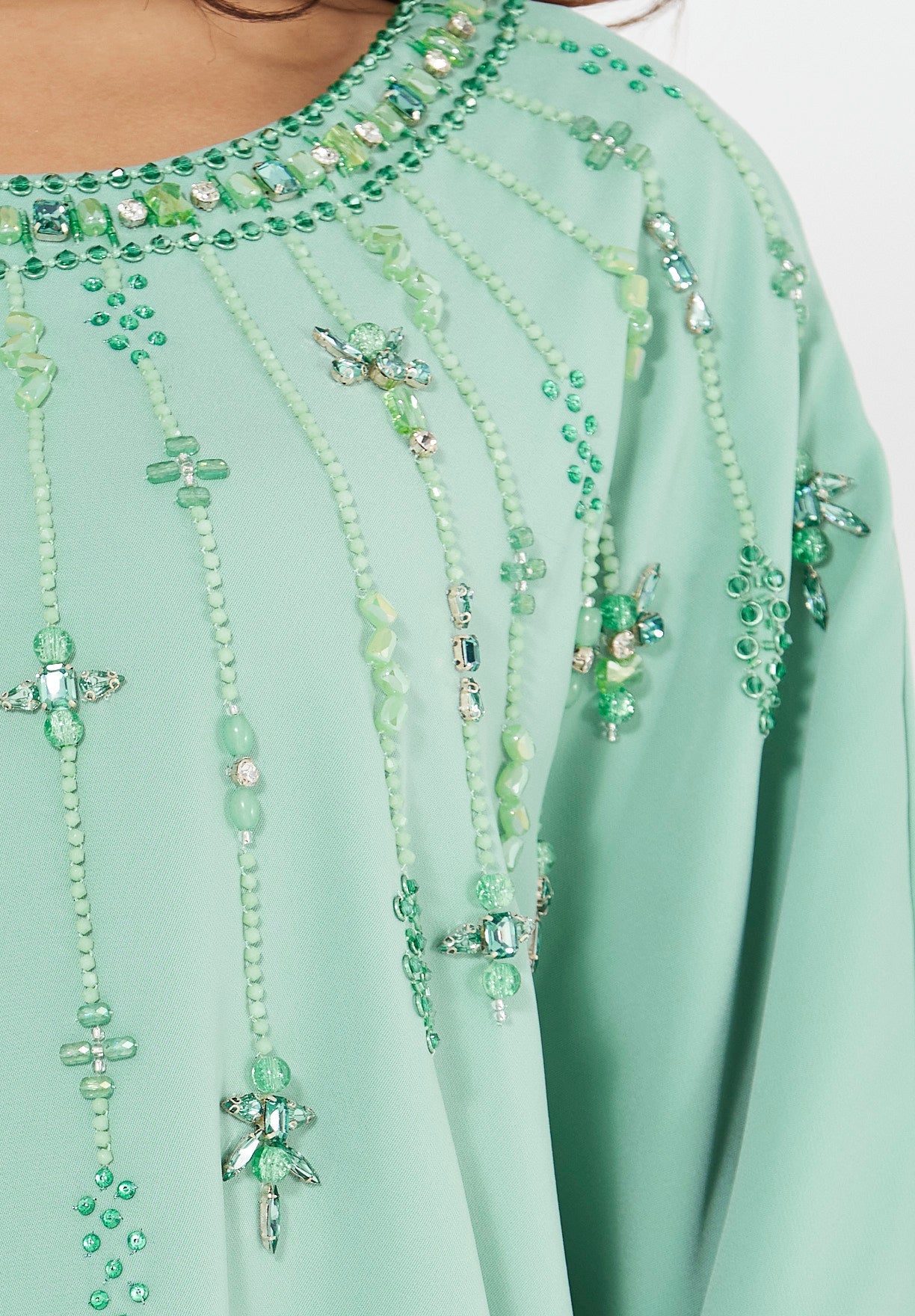 Cascading Vertical Motif Embellished Jalabiya