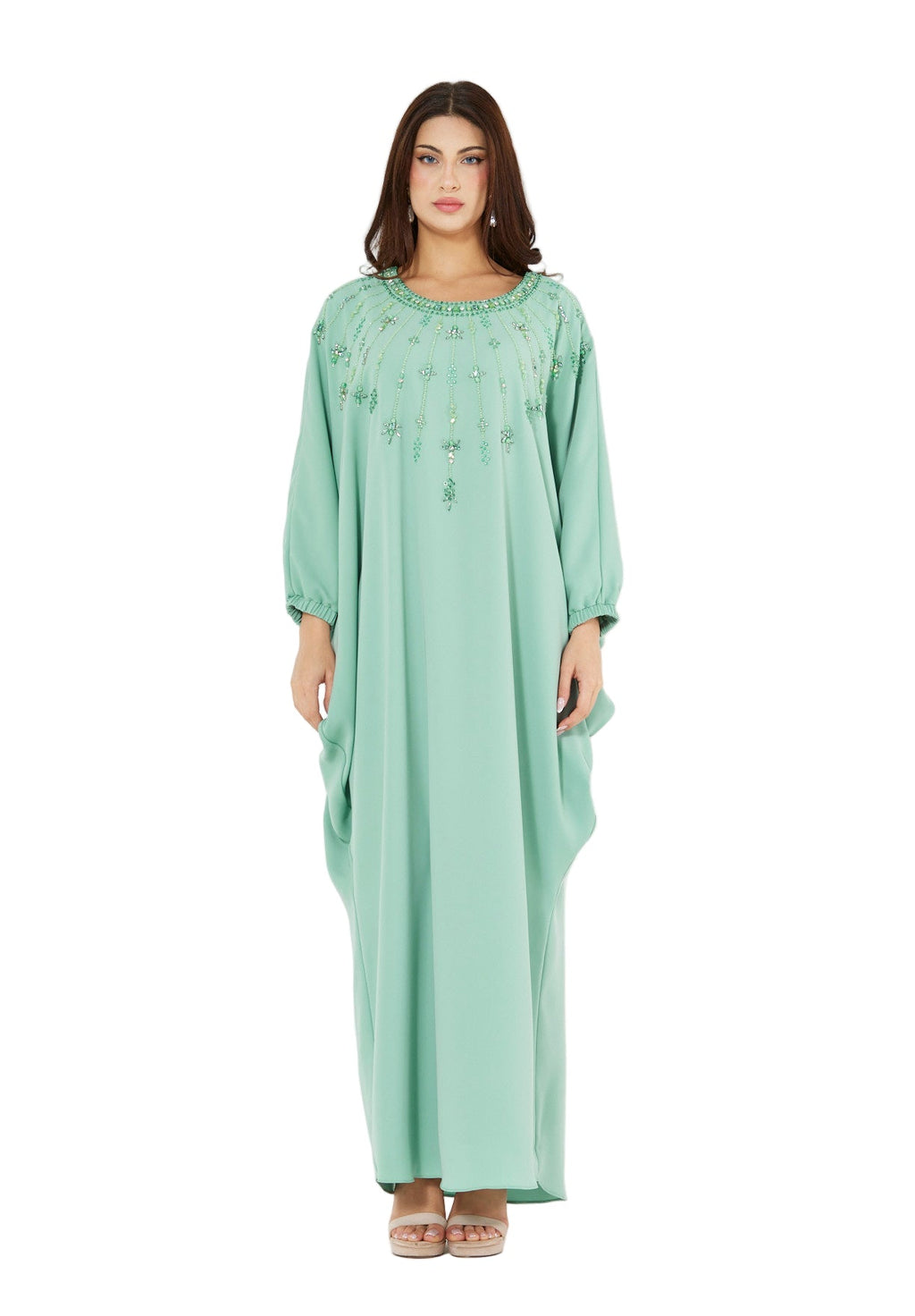 Cascading Vertical Motif Embellished Jalabiya