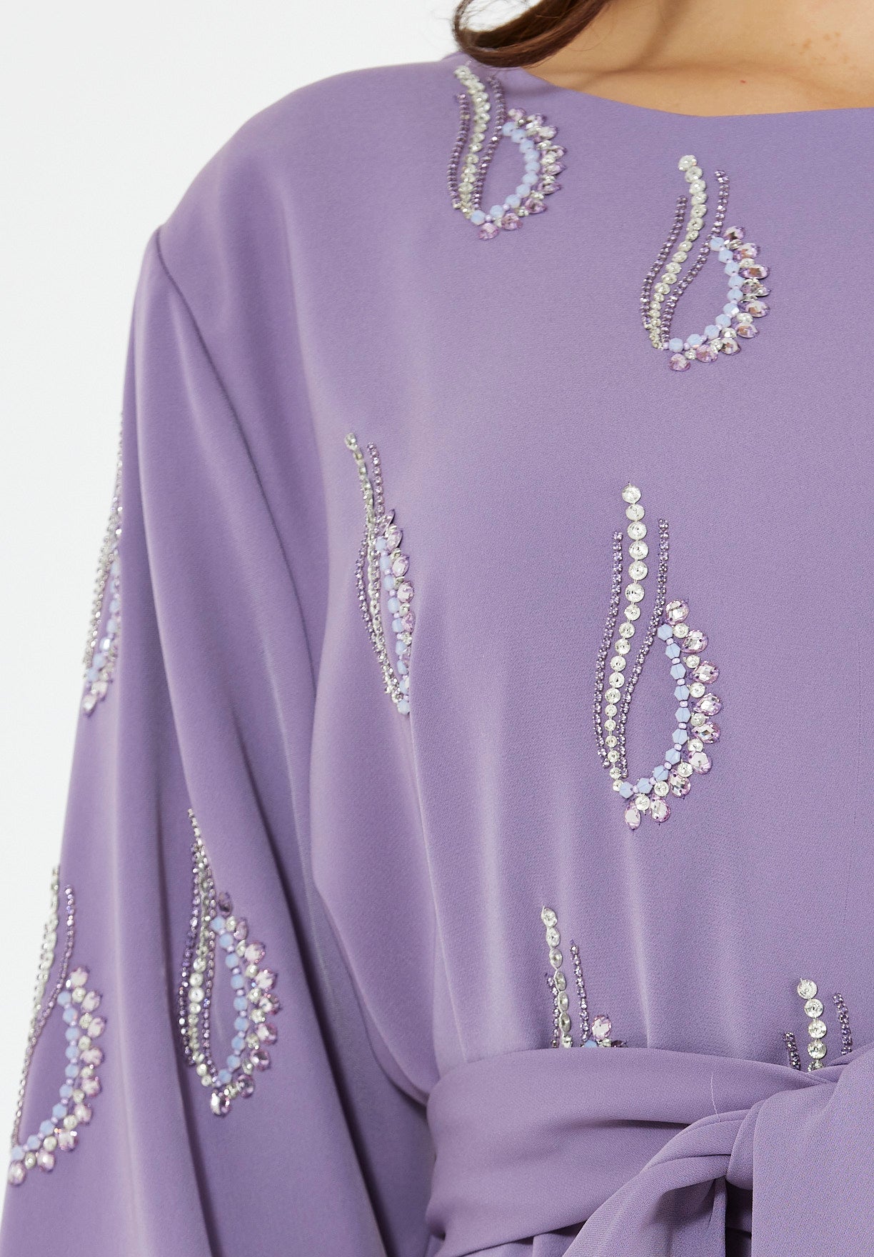 Beaded Droplet Embellished Flowy Dress