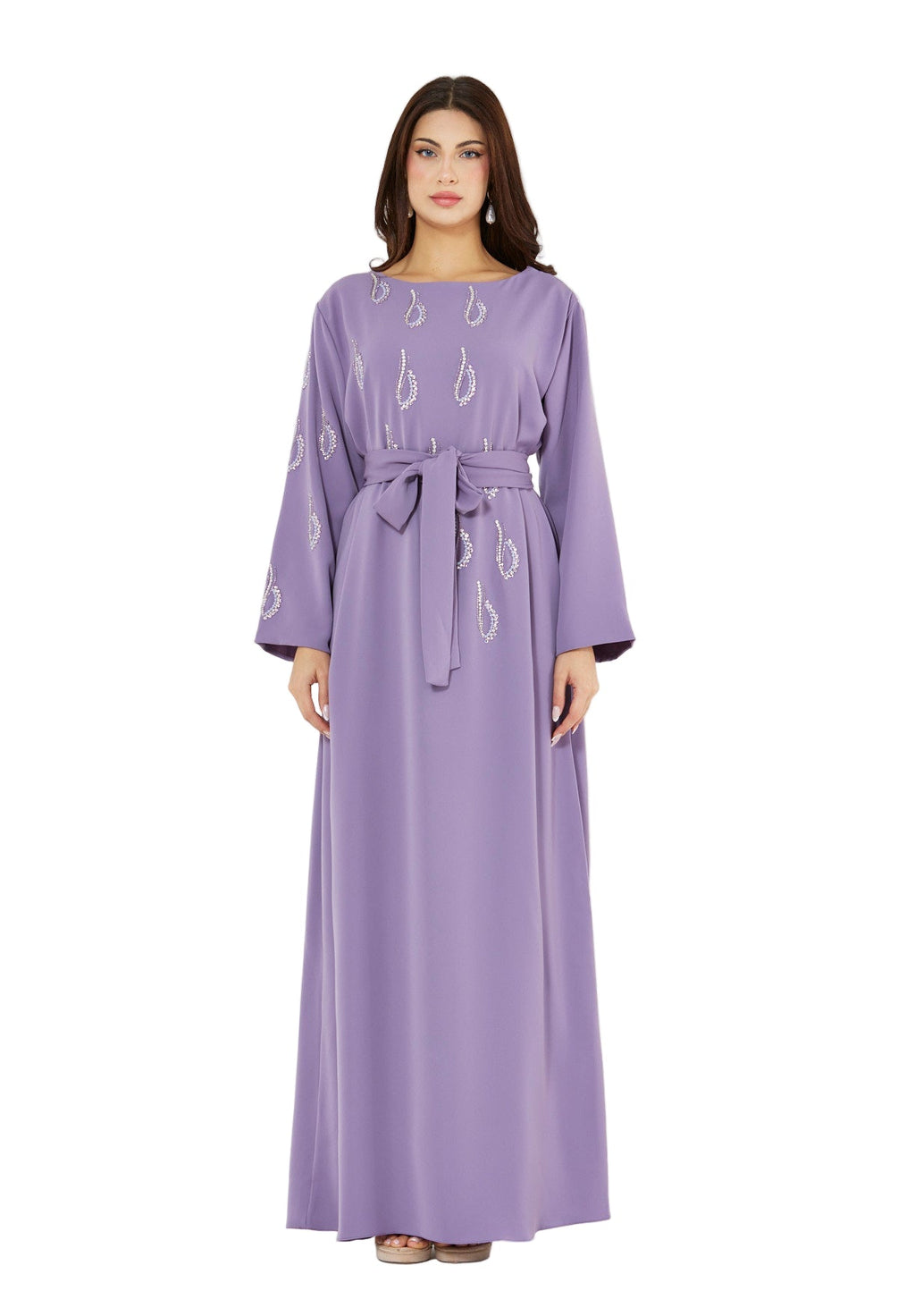 Beaded Droplet Embellished Flowy Dress