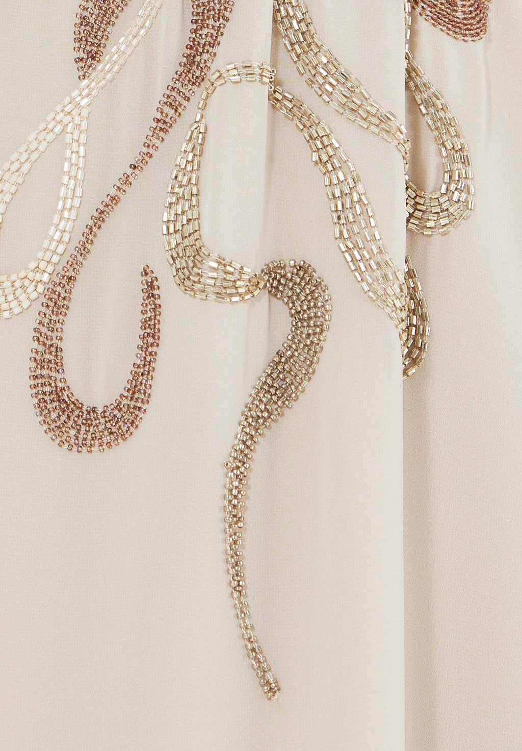 Abstract Swirls Metallic Embroidered Dress