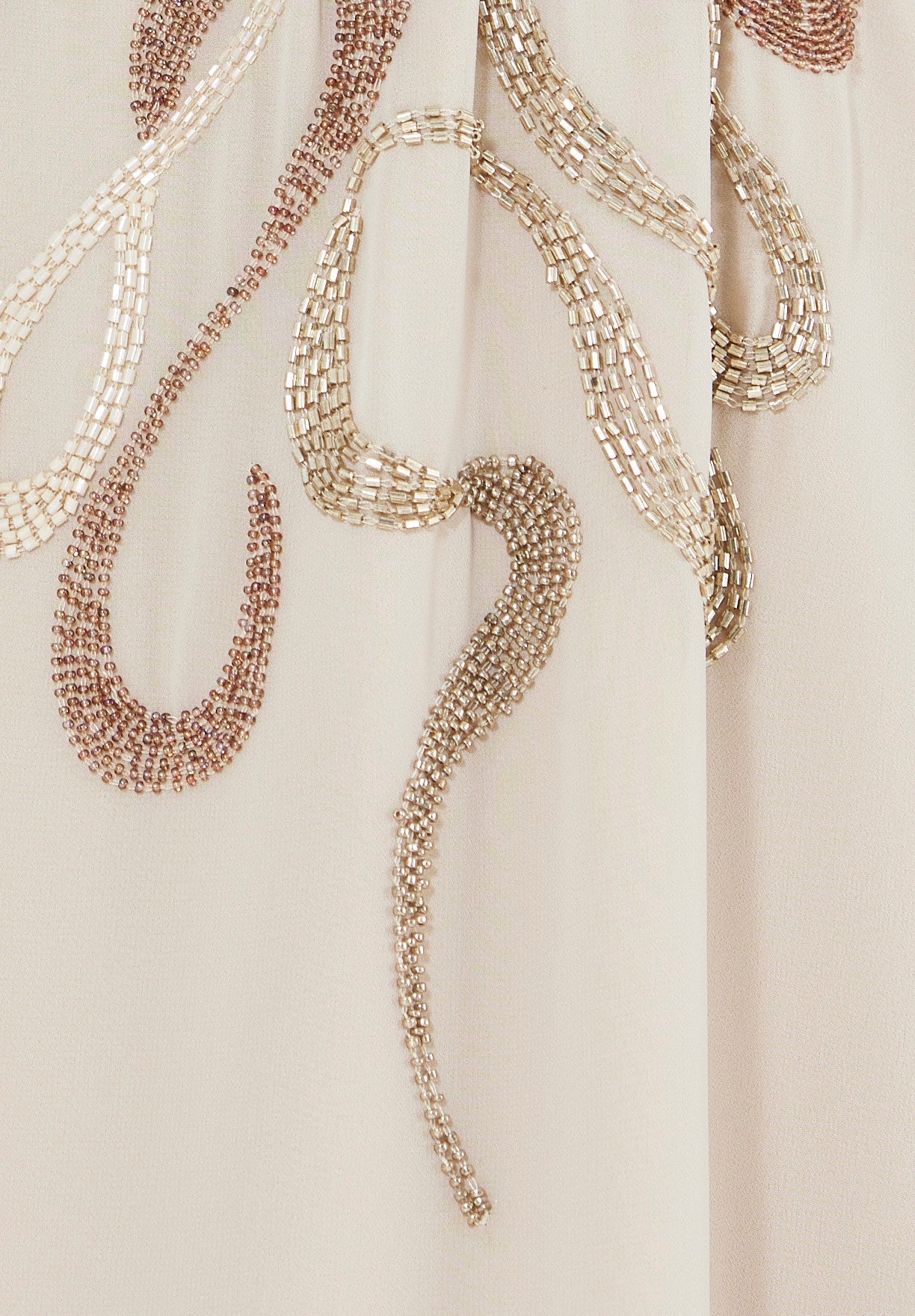 Abstract Swirls Metallic Embroidered Dress