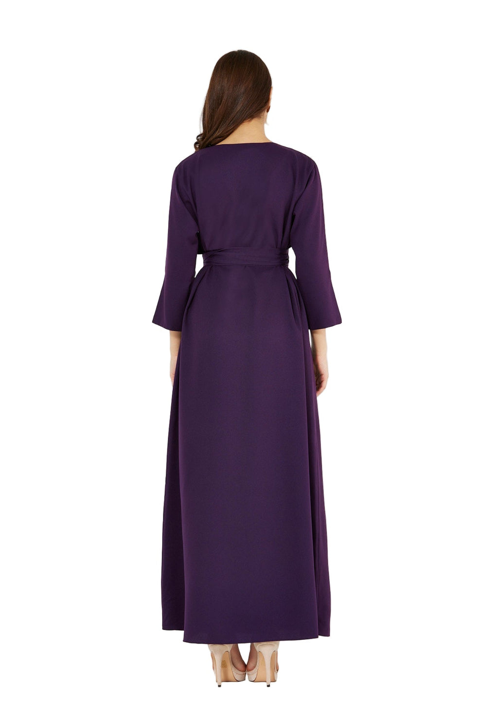 Sequin Rainfall Embellished Belted Gown