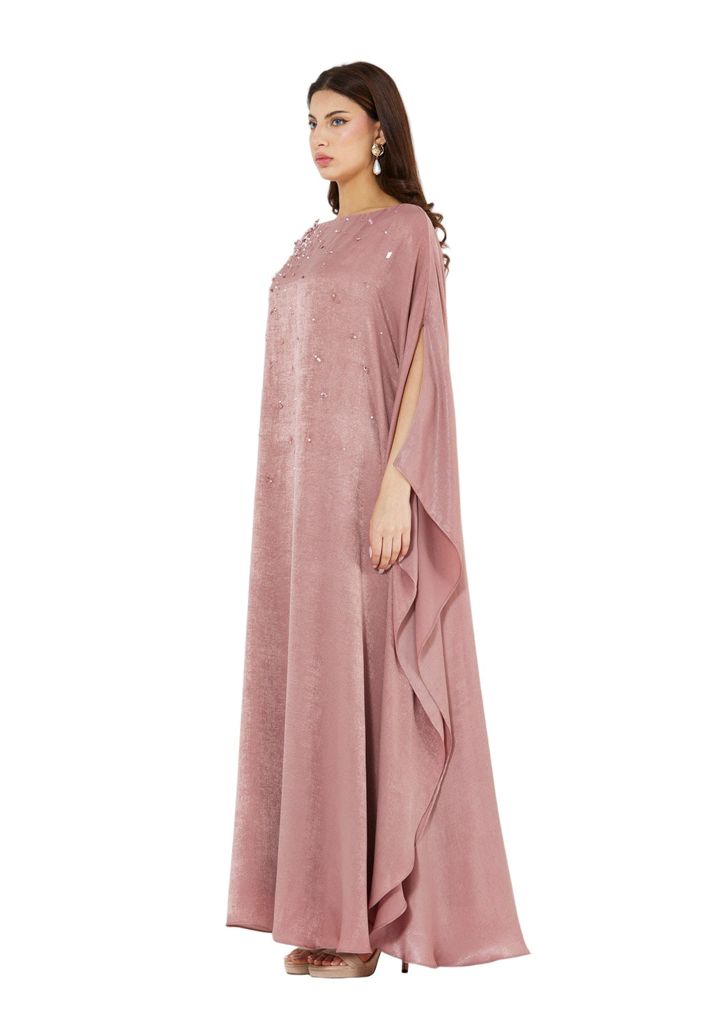 Sculpted Shoulder Bloom Embellished Dress