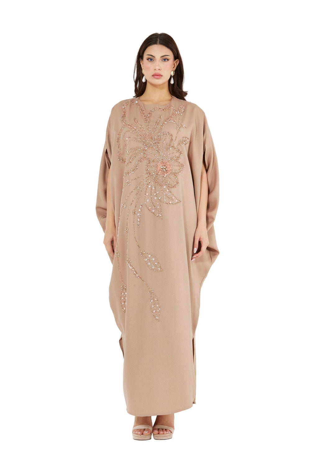 Hand-Beaded Floral Embroidered Dress