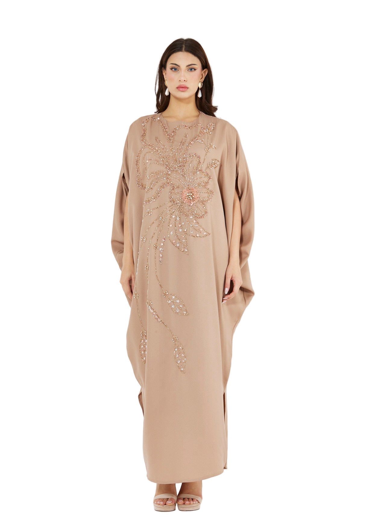 Hand-Beaded Floral Embroidered Dress