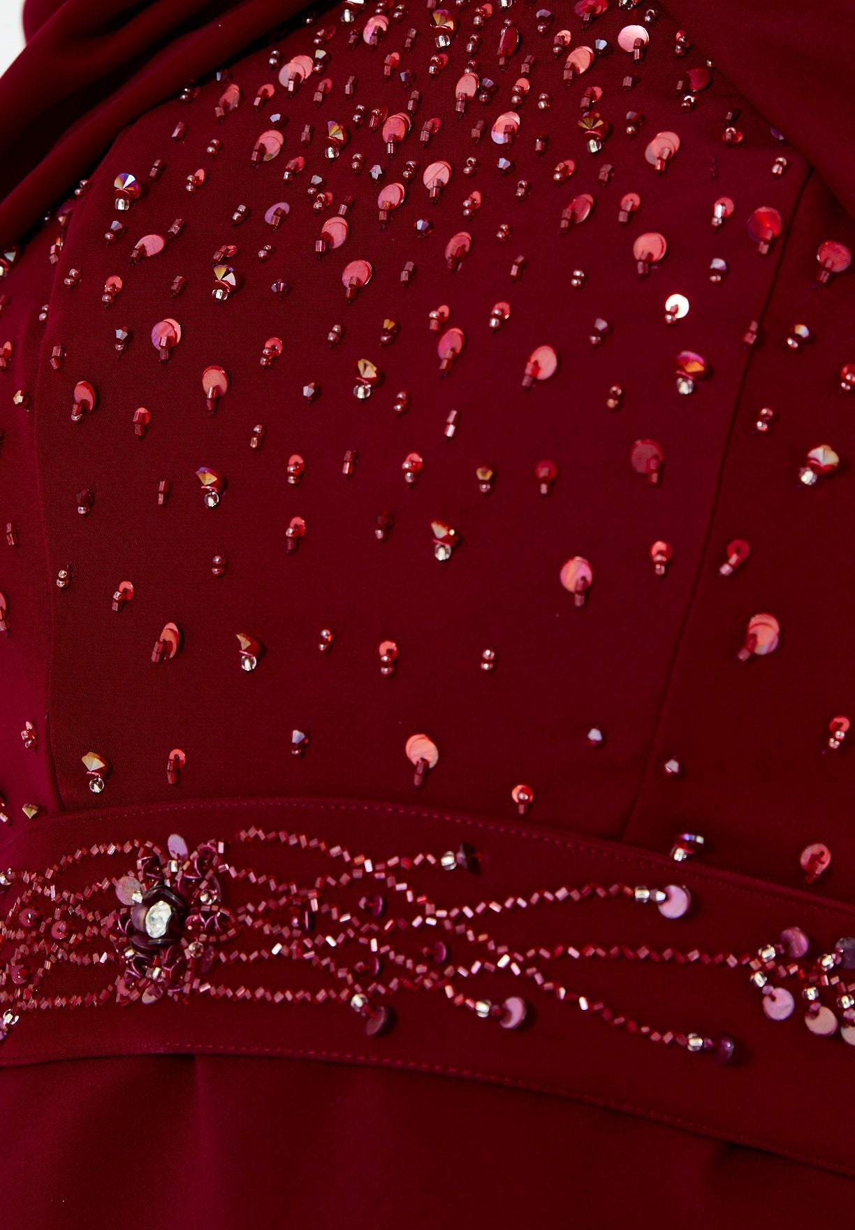 Off-The-Shoulder Draped Embellished Crepe Gown