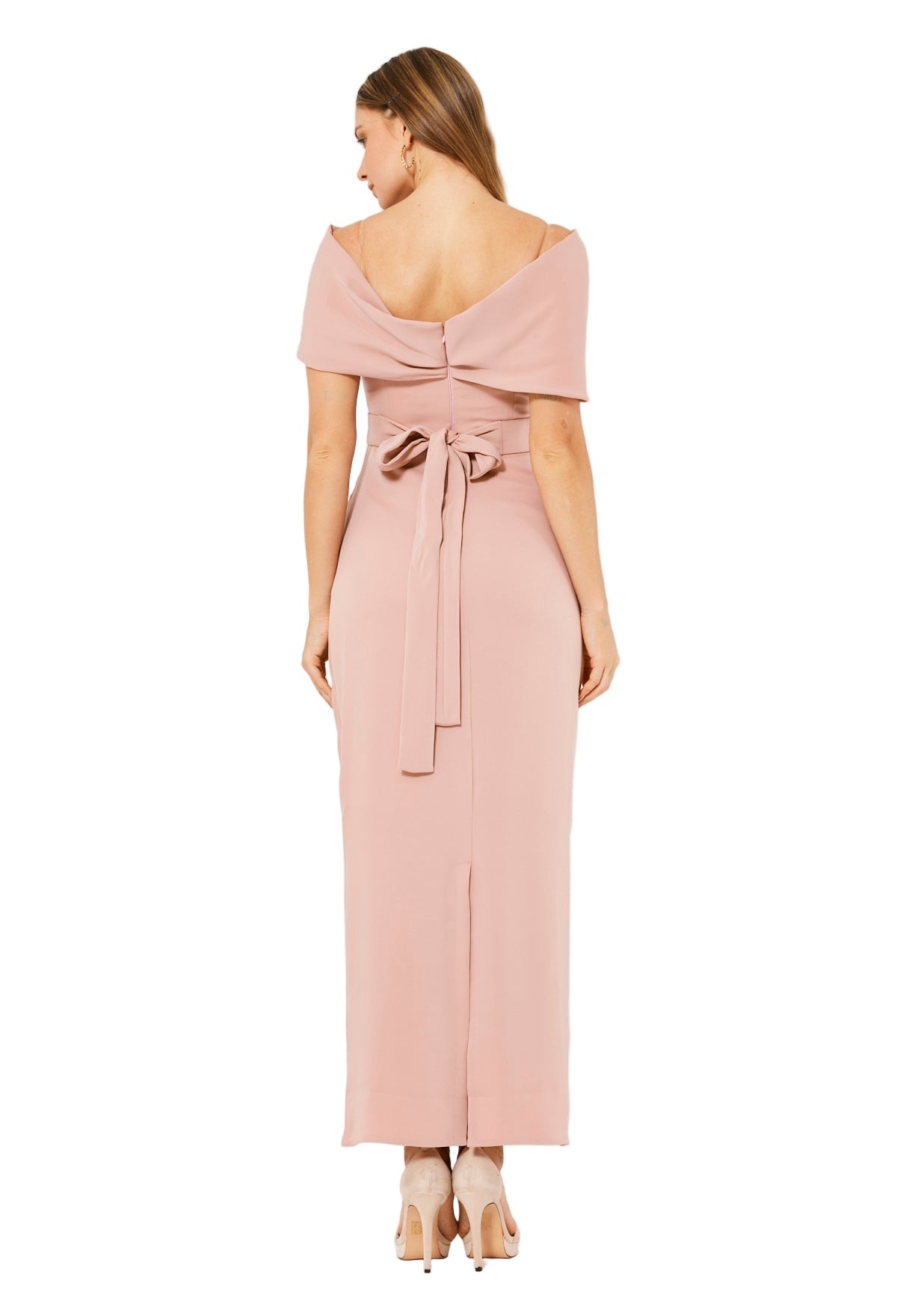 Off-The-Shoulder Draped Embellished Crepe Gown