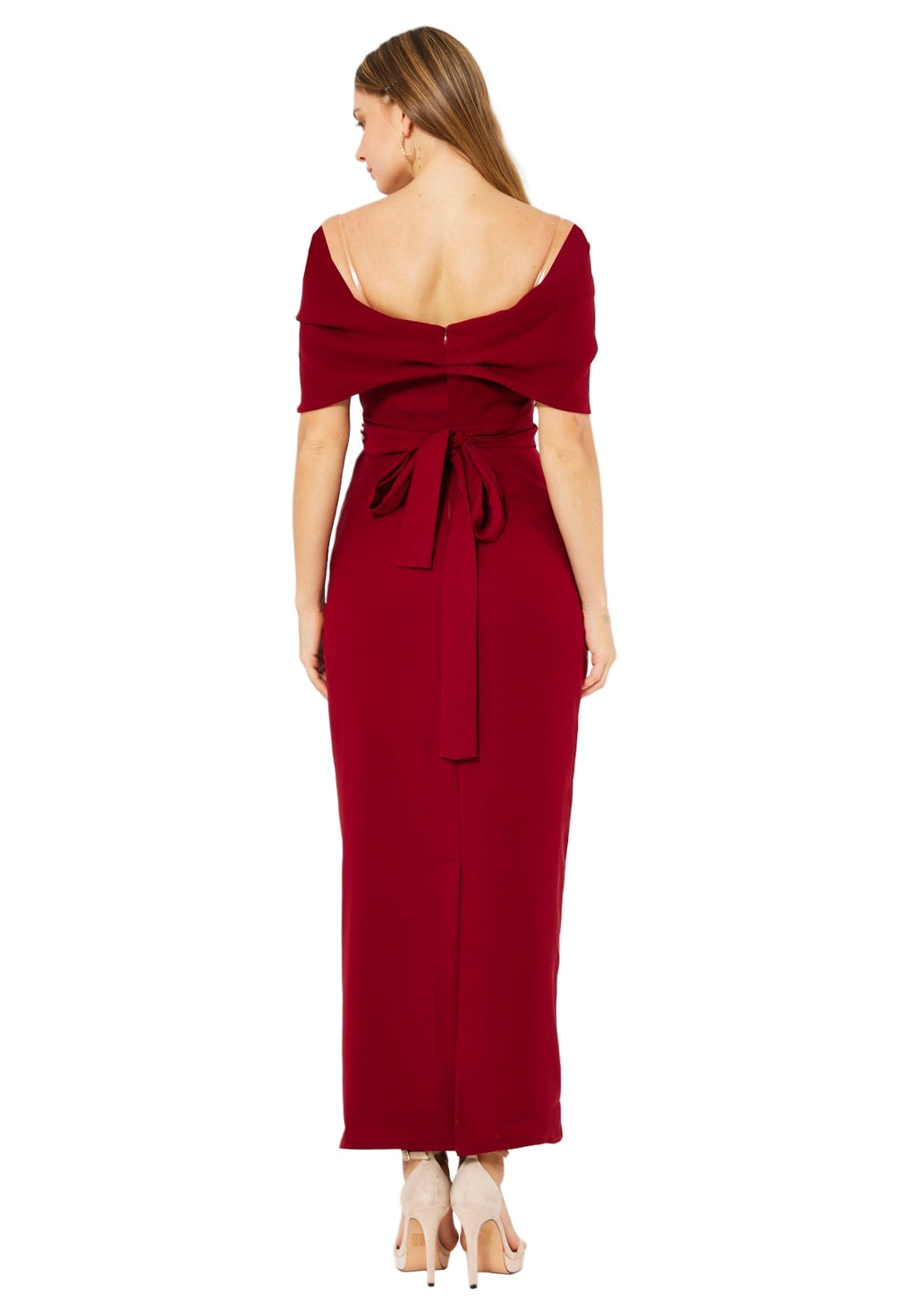 Off-The-Shoulder Draped Embellished Crepe Gown