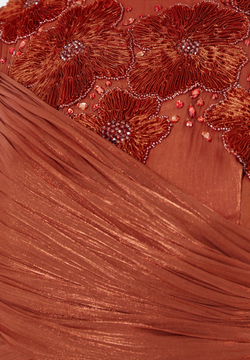 Wrap-Style Draped Embellished Gown In Soft Organza