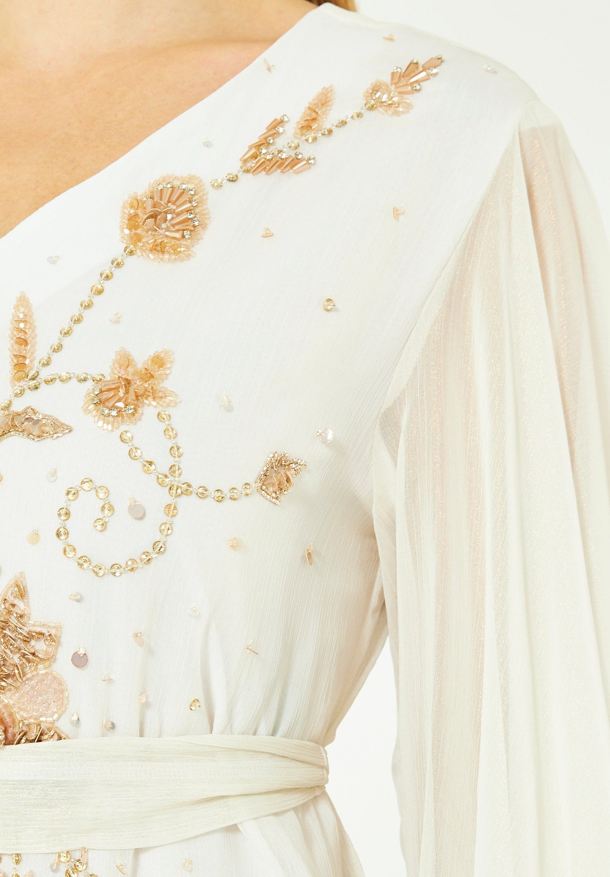 Celeste Floral Embellished Organza Gown