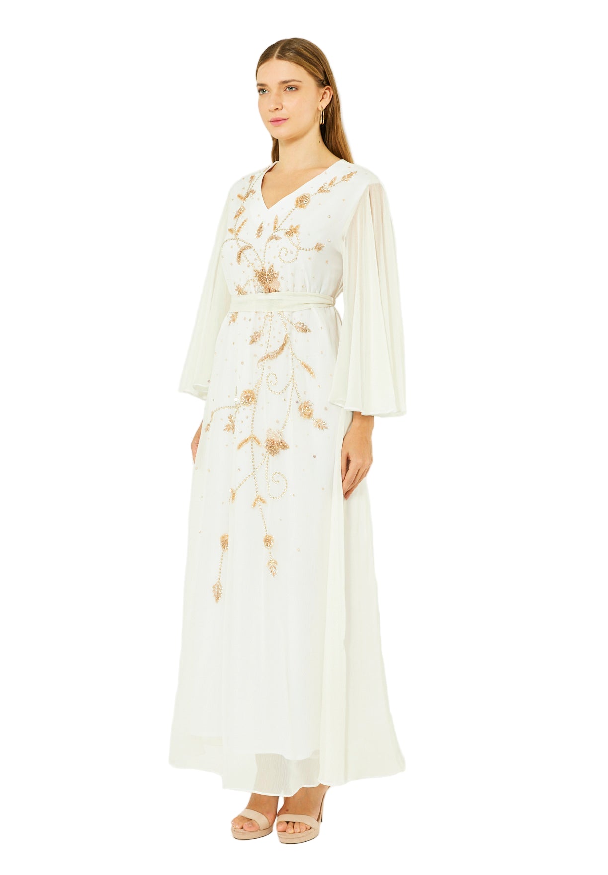 Celeste Floral Embellished Organza Gown