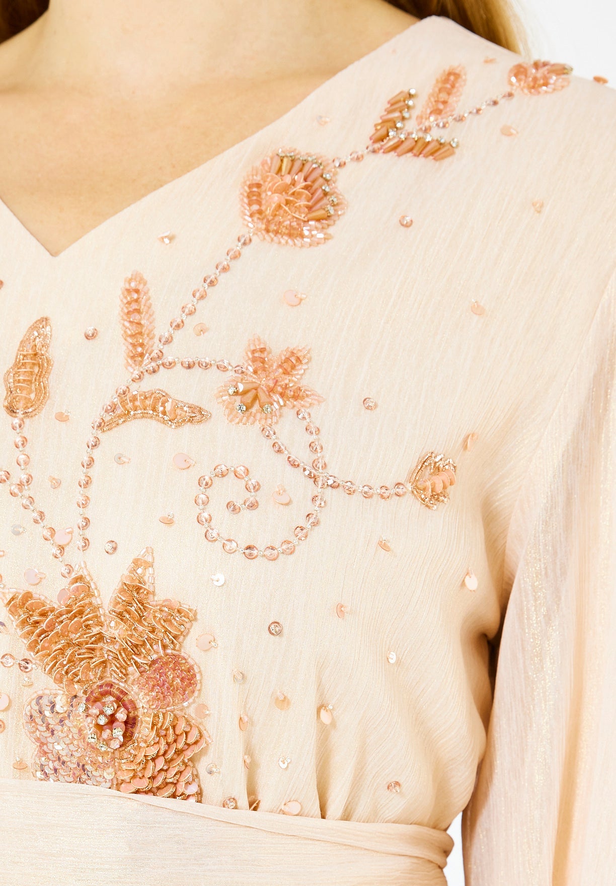 Celeste Floral Embellished Organza Gown