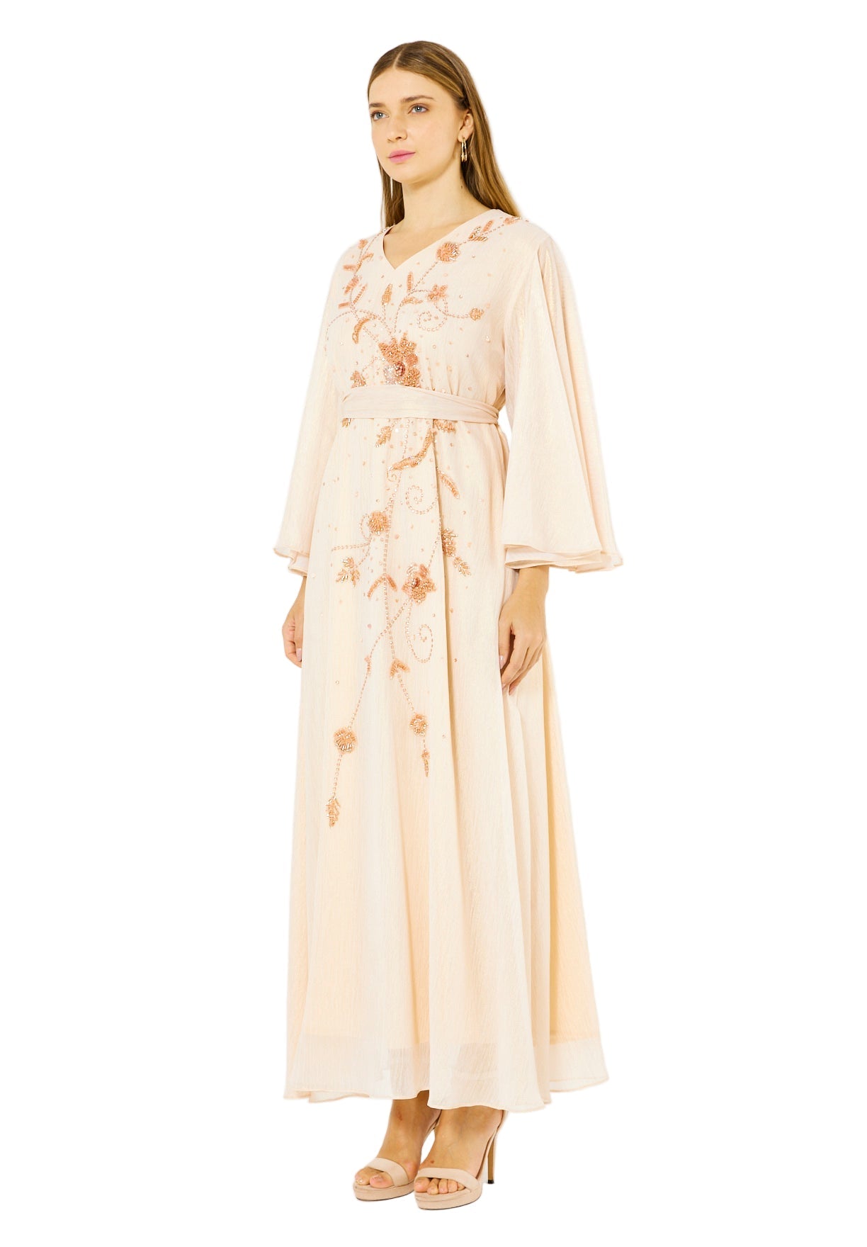 Celeste Floral Embellished Organza Gown