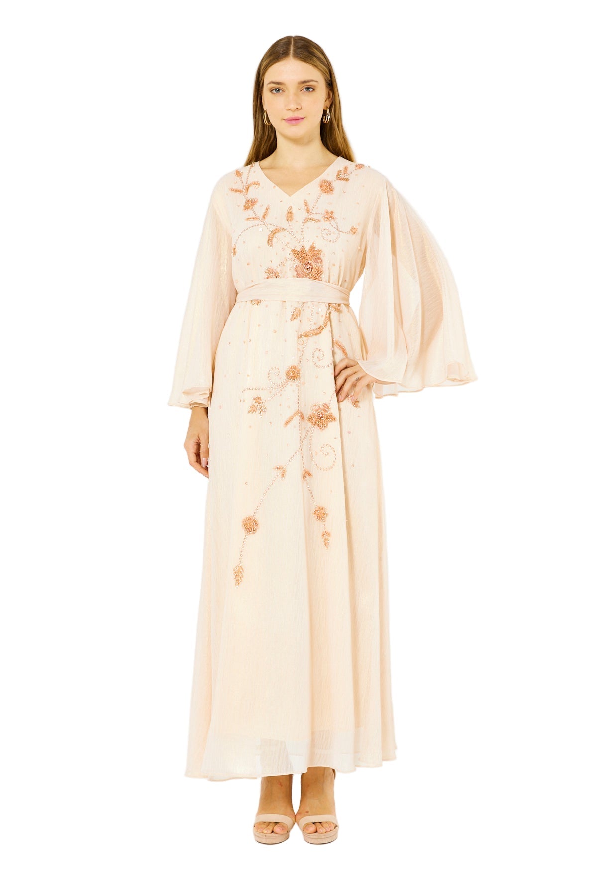 Celeste Floral Embellished Organza Gown