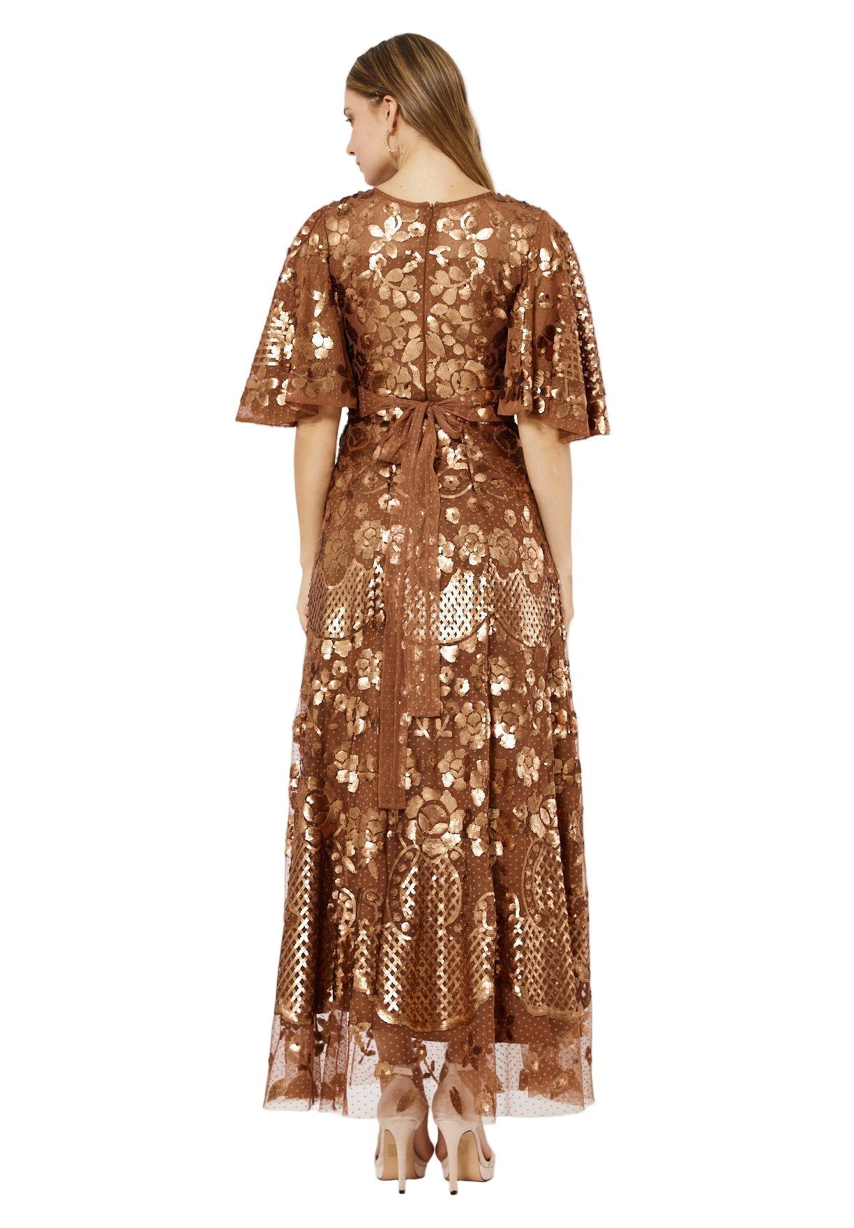 Radiance Sequin Evening Gown with Dot Tulle