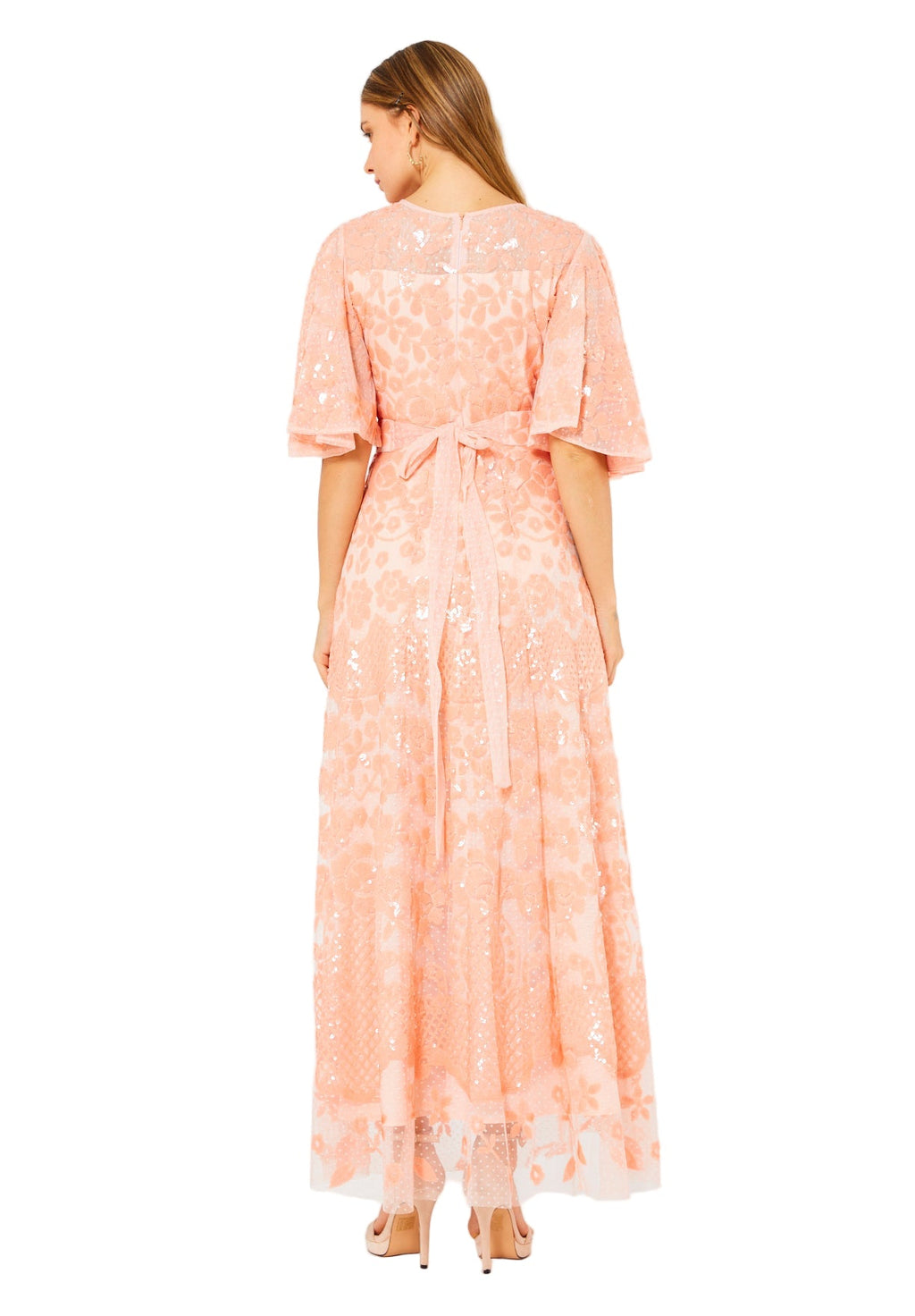 Radiance Sequin Evening Gown with Dot Tulle