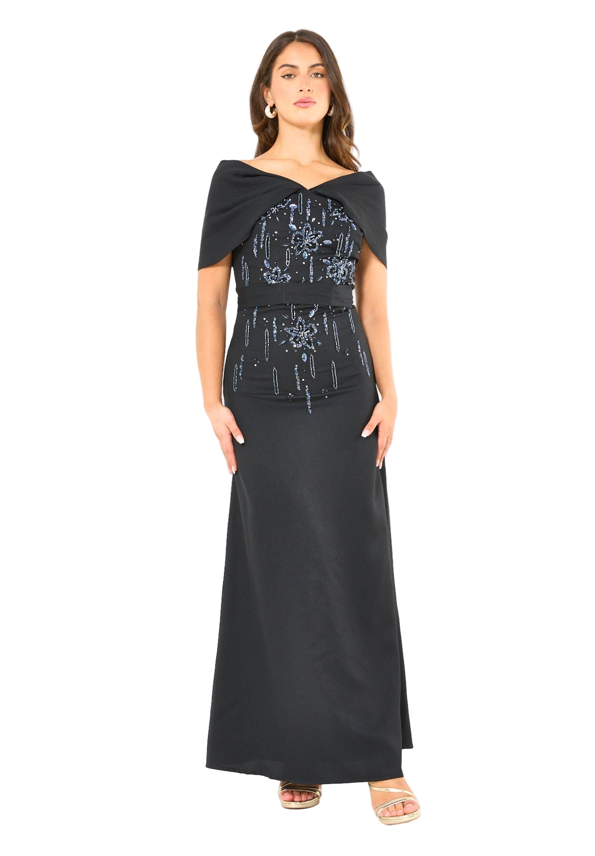 Radiant Poise Off-Shoulder Gown