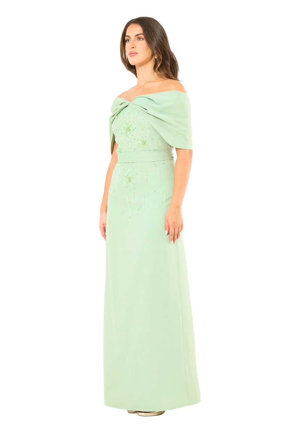 Radiant Poise Off-Shoulder Gown