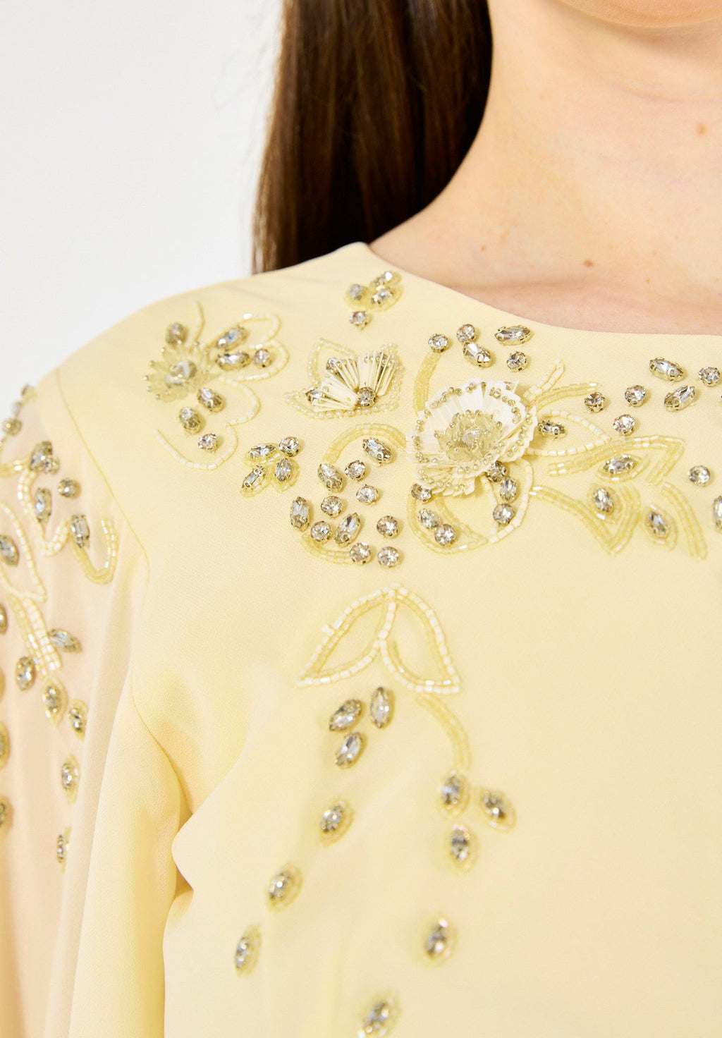 Elegant Draped Gown with Embellished Details