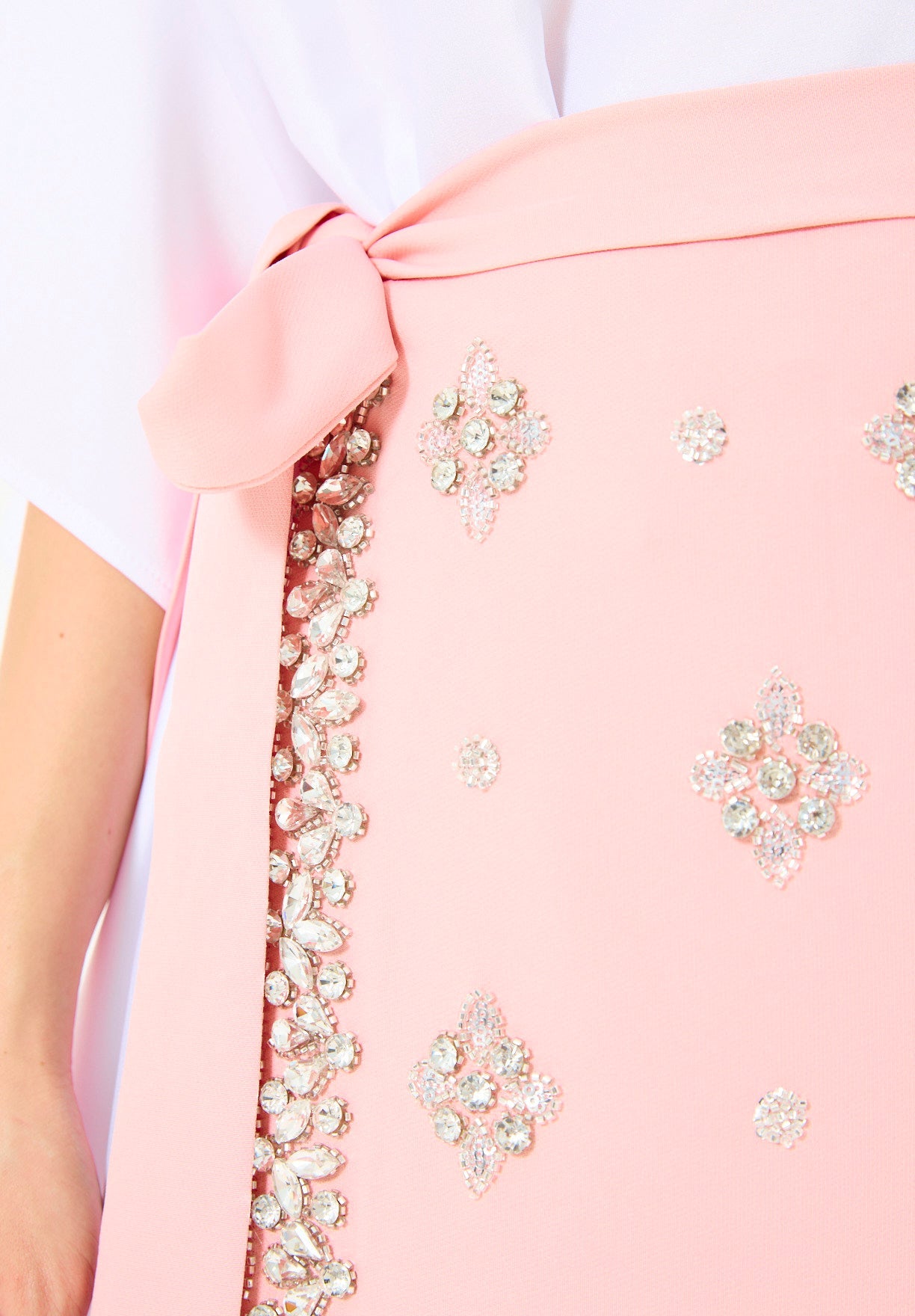 Statement Kaftan Dress with Embellished Overlay Skirt