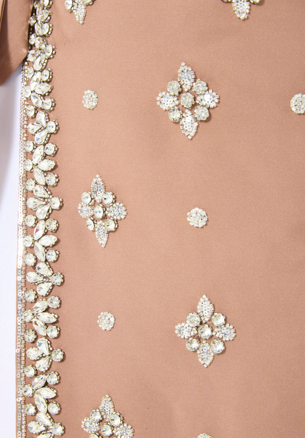 Statement Kaftan Dress with Embellished Overlay Skirt