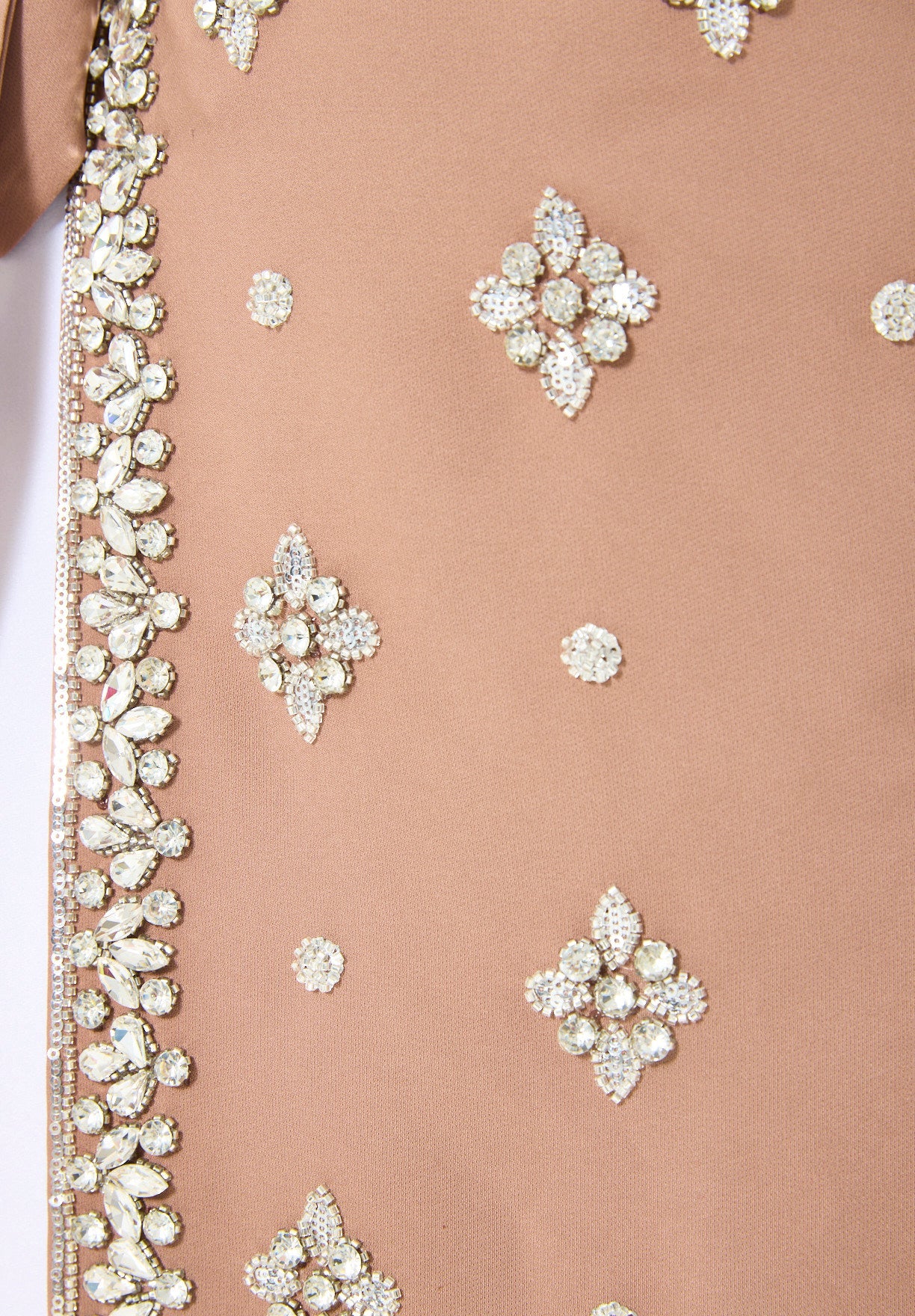 Statement Kaftan Dress with Embellished Overlay Skirt